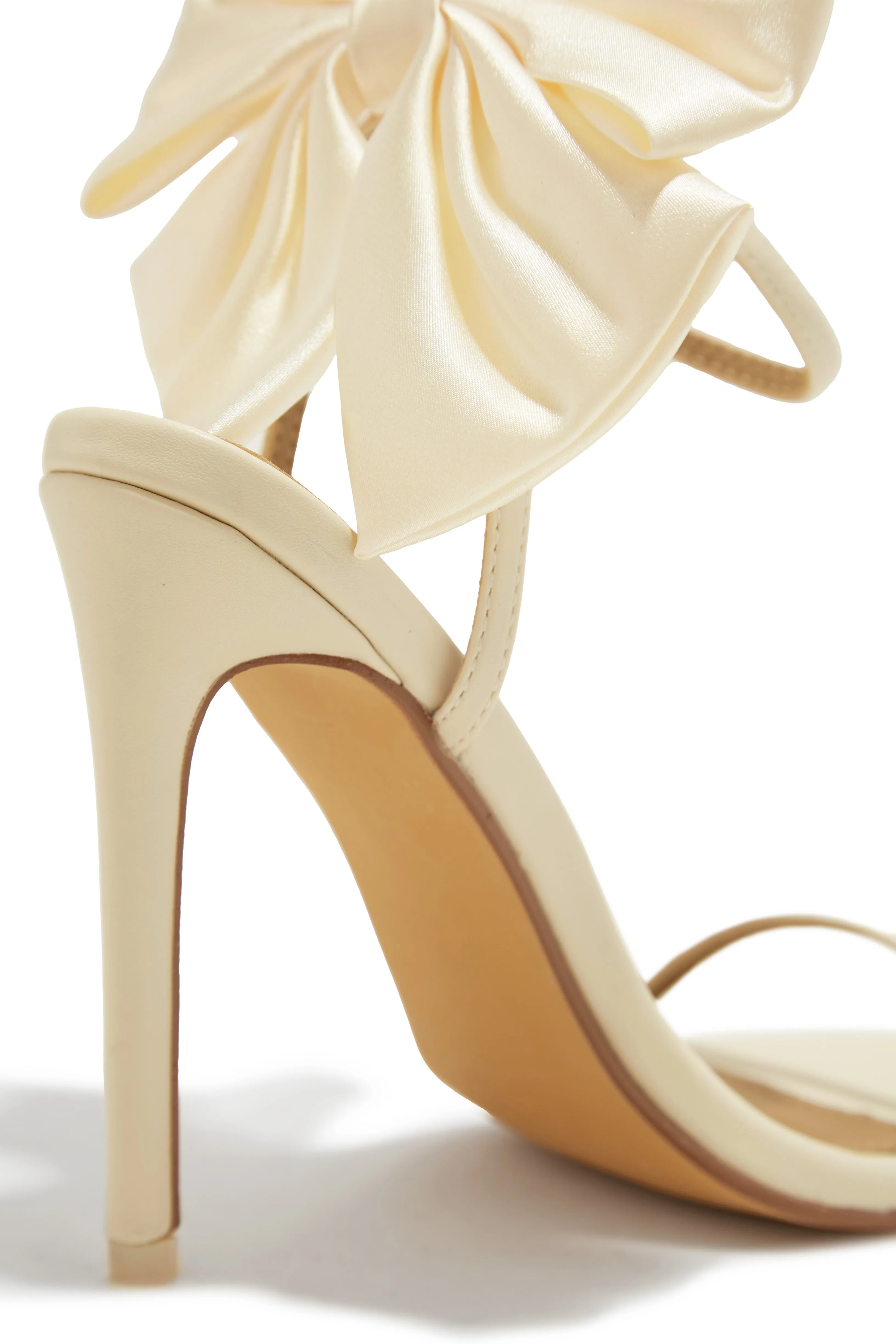 Pauline High Heels with Bow Detailing - Cream sold by Miss Lola product image thumbnail 5