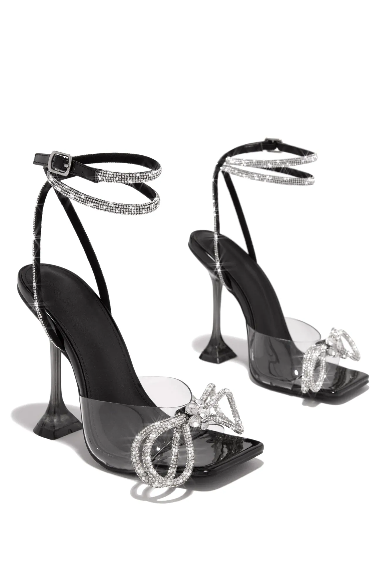 Amaria Embellished Bow Strap High Heels - Black sold by Miss Lola product image thumbnail 3