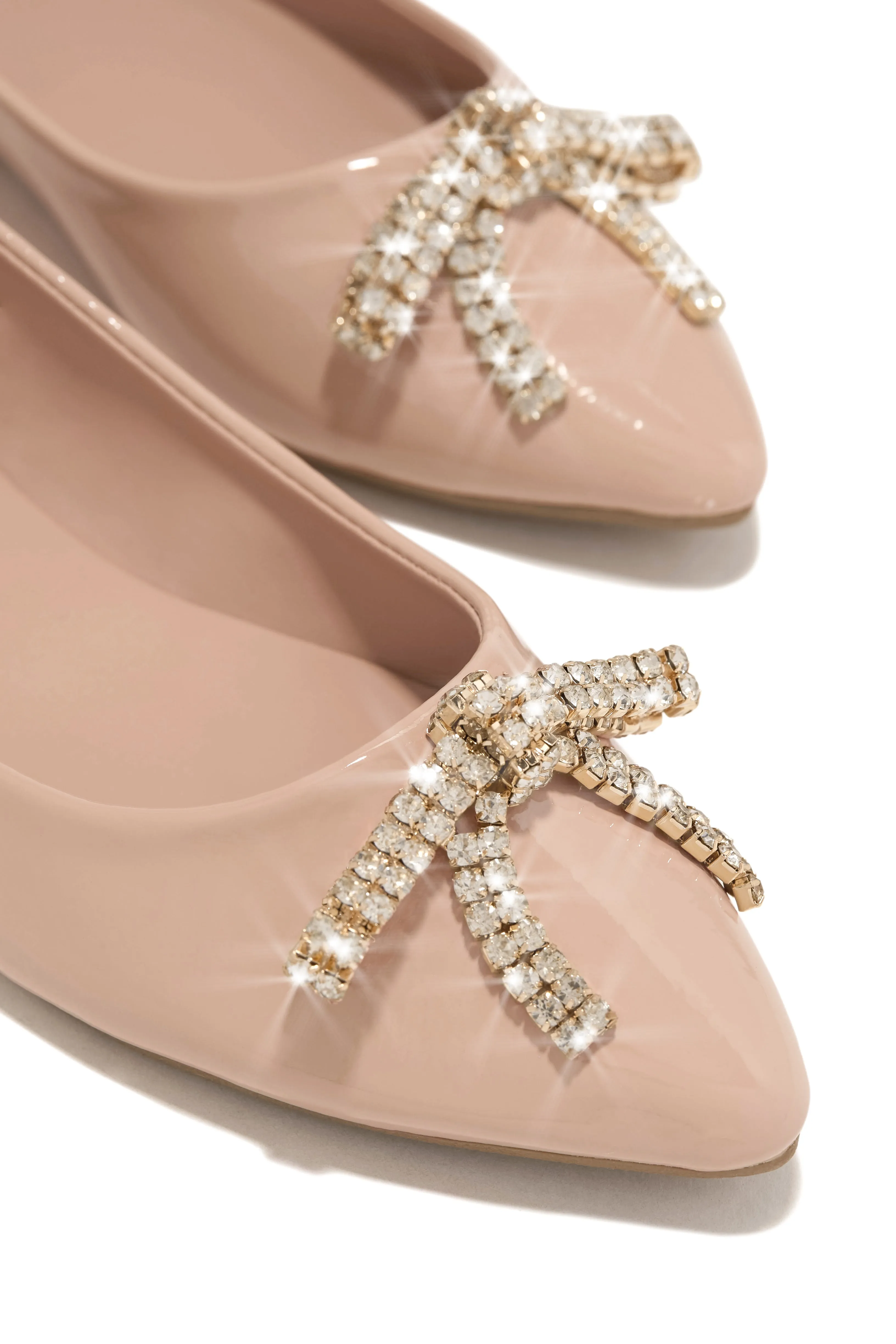 Alania Bow Embellished Pointed Toe Flats - Nude sold by Miss Lola product image thumbnail 2