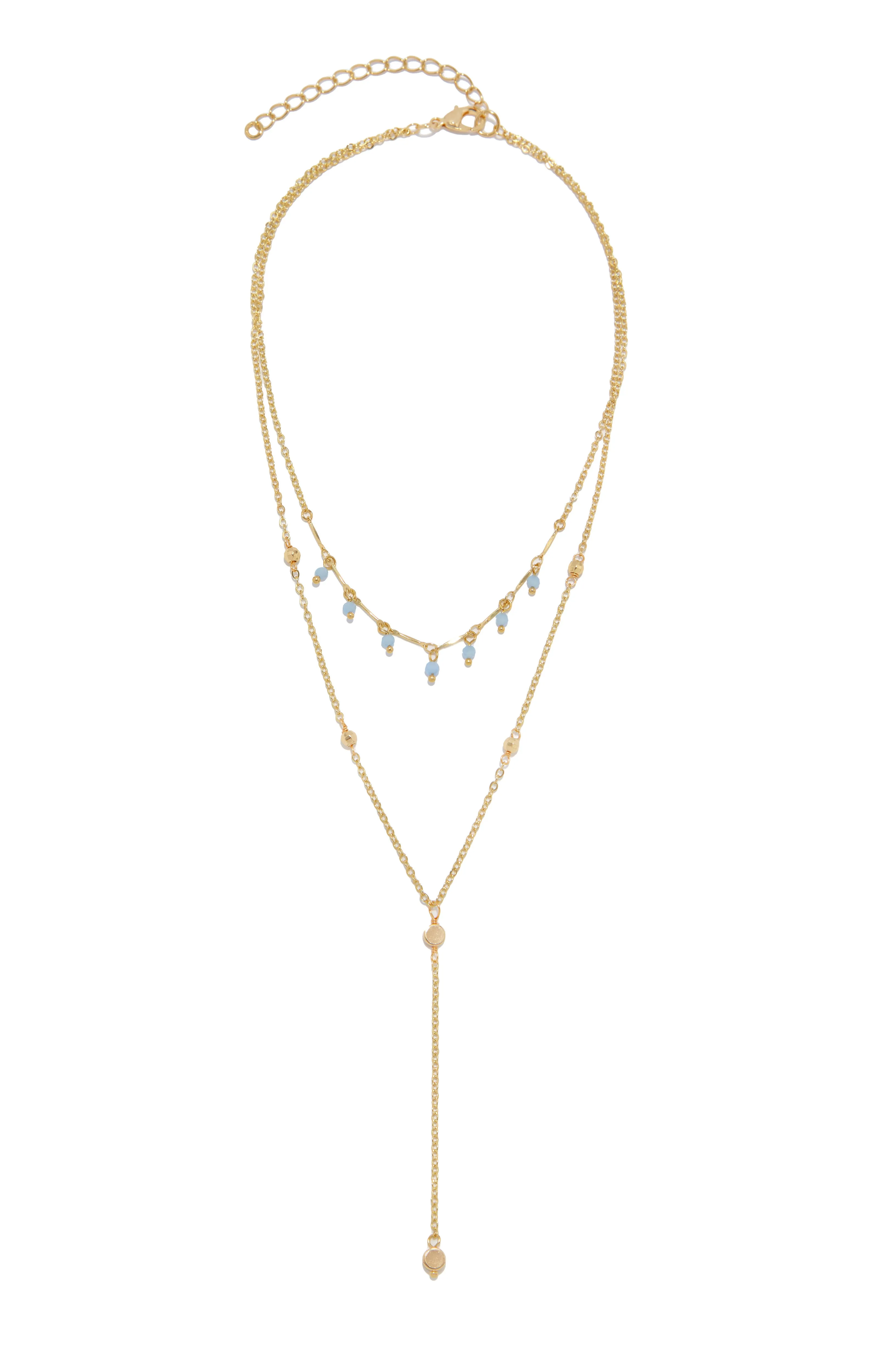 Marsi Beaded Layered Necklace - Gold sold by Miss Lola
