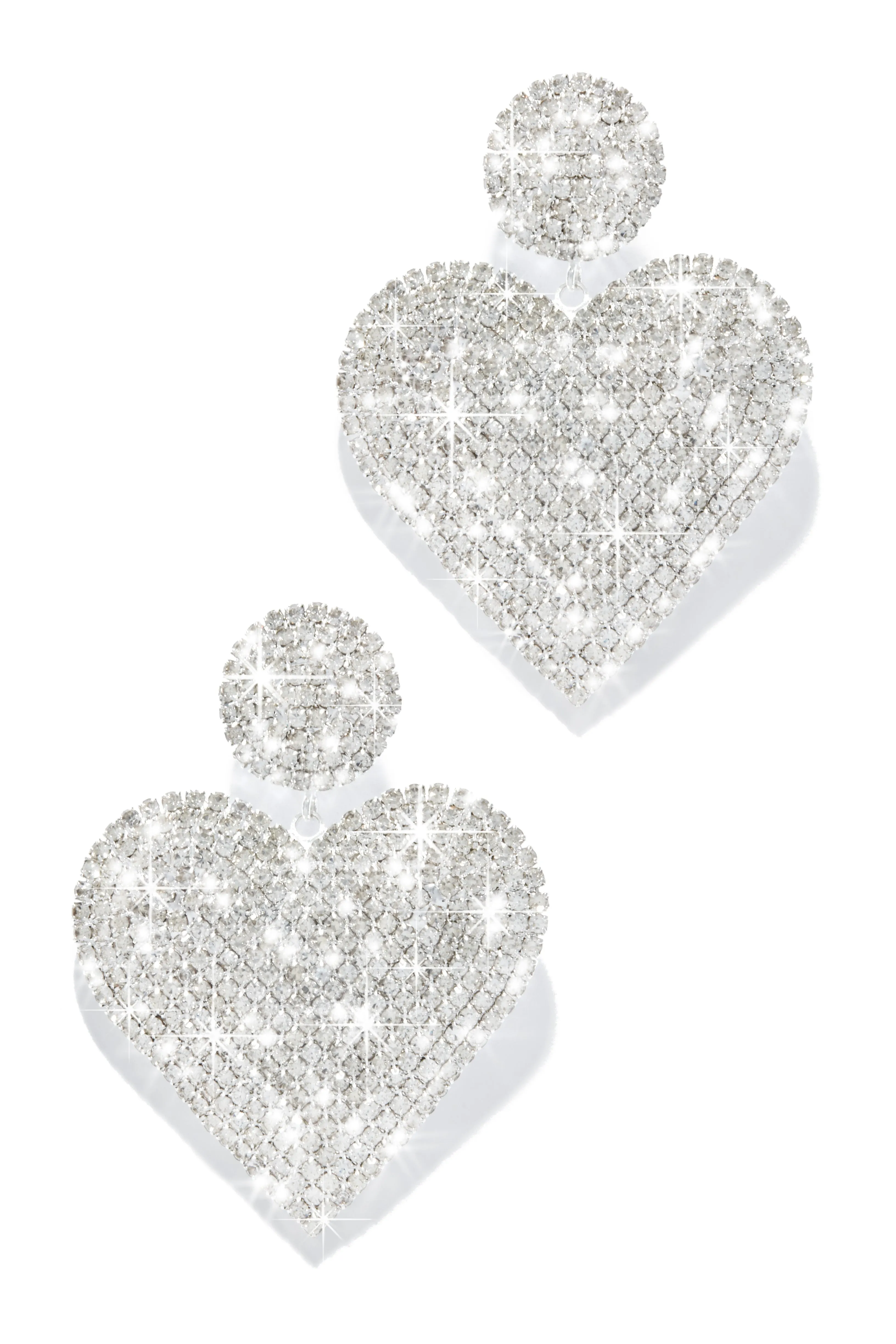 Love Galore Embellished Heart Earring - Silver sold by Miss Lola product image thumbnail 3