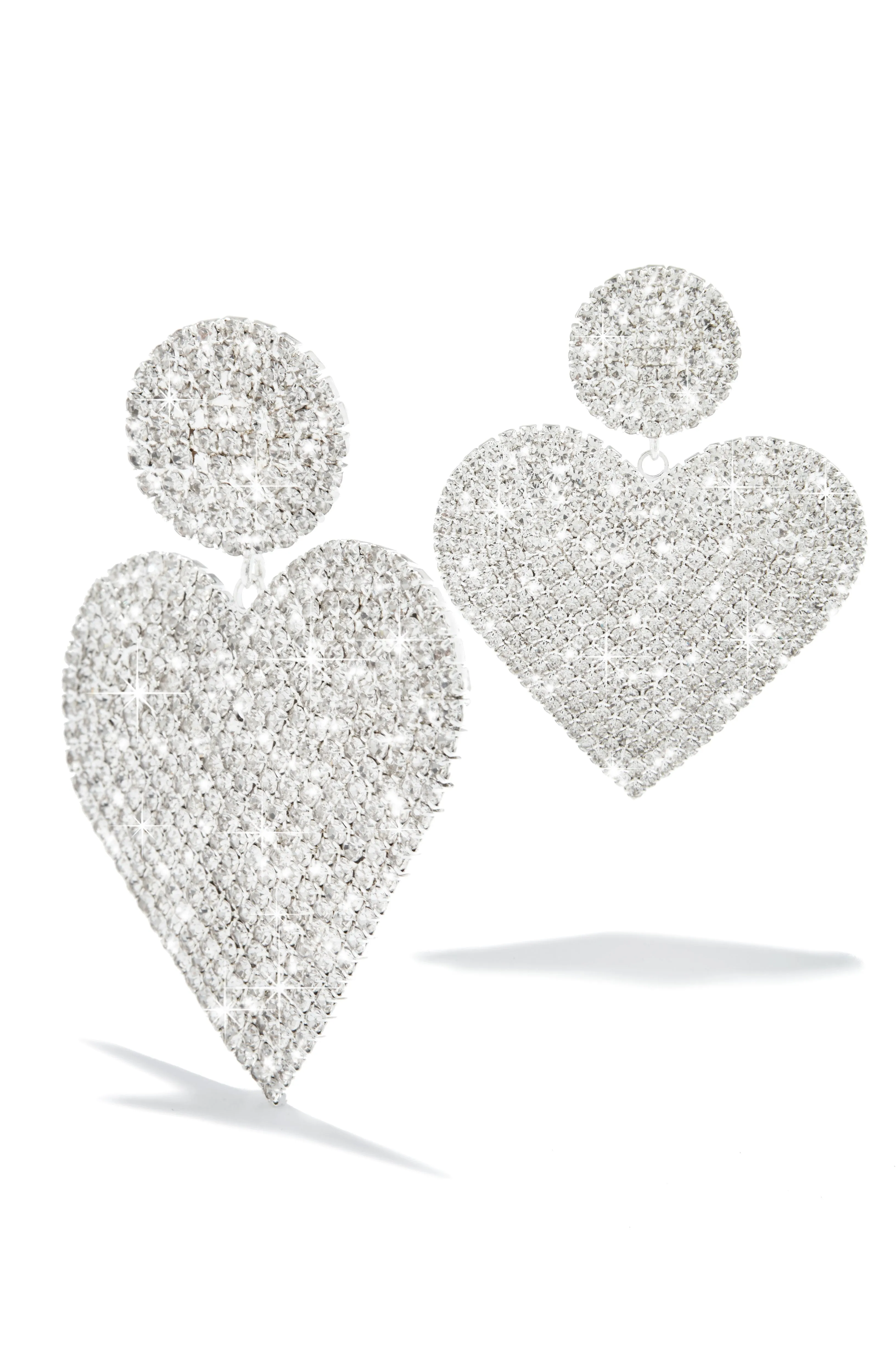 Love Galore Embellished Heart Earring - Silver sold by Miss Lola product image thumbnail 2