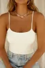 Emaria Spaghetti Strap Bodysuit - White sold by Miss Lola