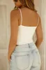 Emaria Spaghetti Strap Bodysuit - White sold by Miss Lola