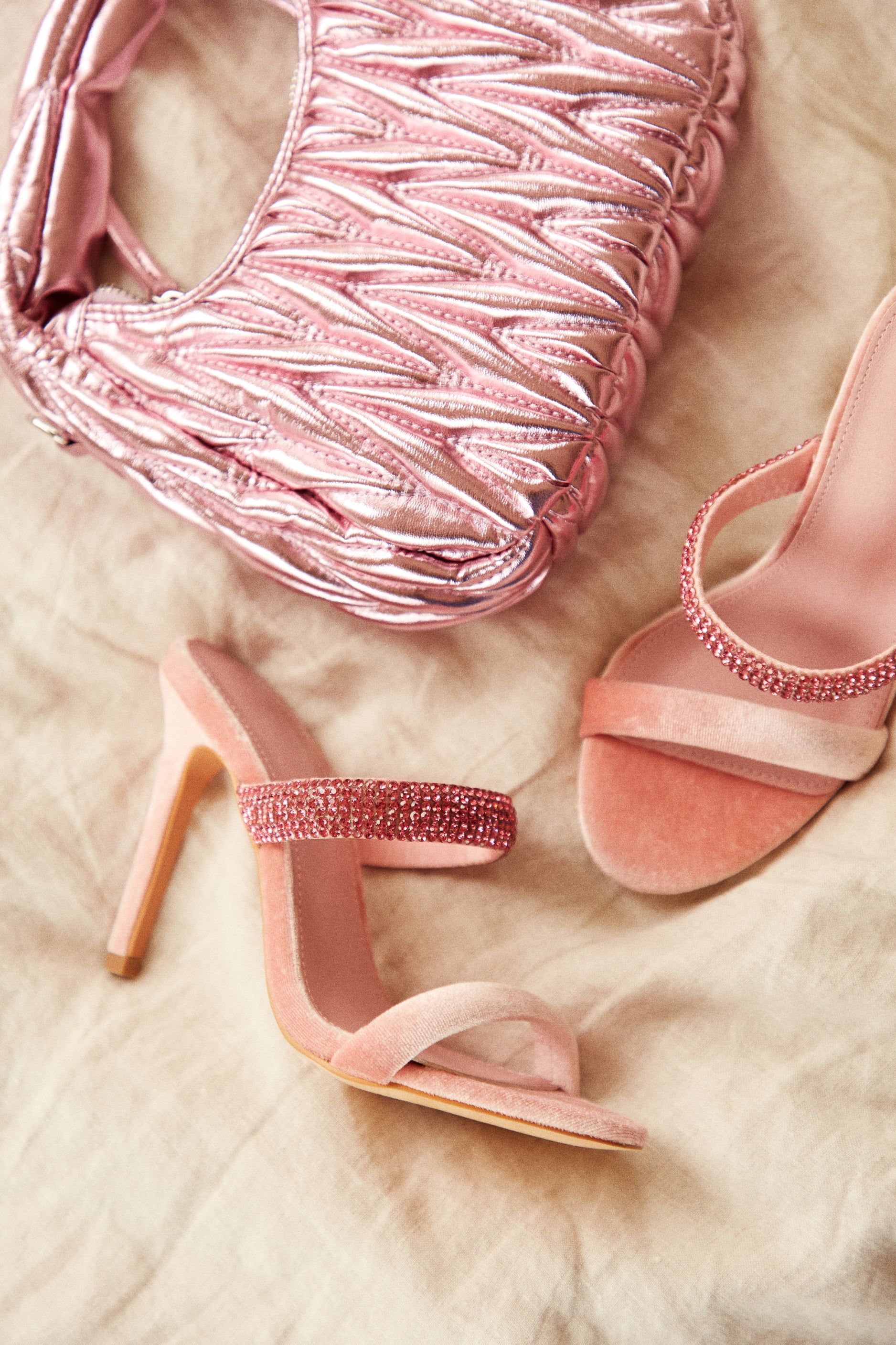 Aline Embellished High Heel Mules - Pink sold by Miss Lola product image thumbnail 5