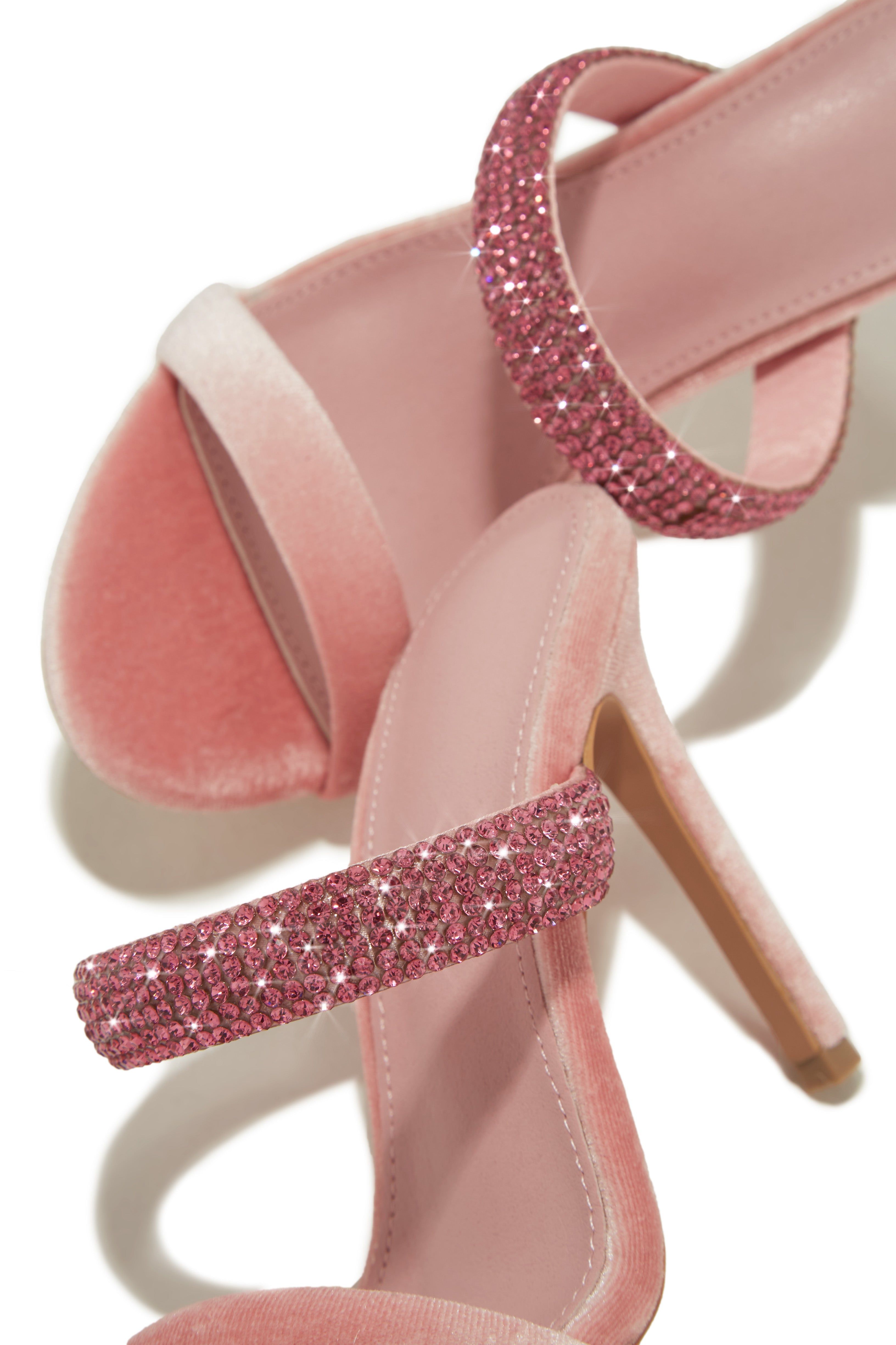 Aline Embellished High Heel Mules - Pink sold by Miss Lola product image thumbnail 4