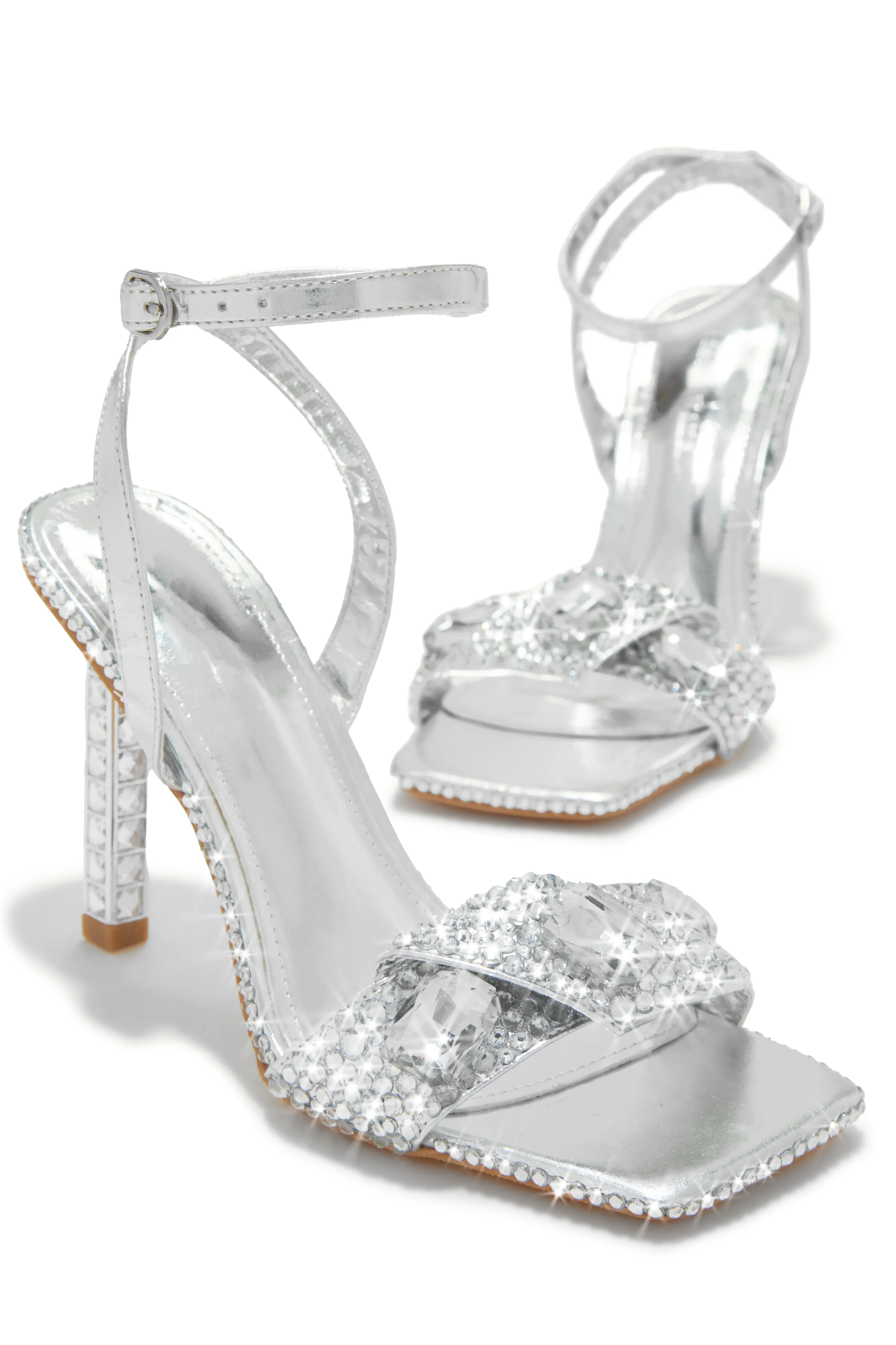 Reign Embellished Single Sole Heels - Silver sold by Miss Lola product image thumbnail 4