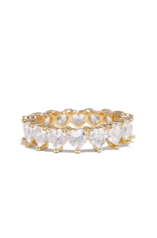 True Romance Gold Plated Heart Ring - Gold sold by Miss Lola