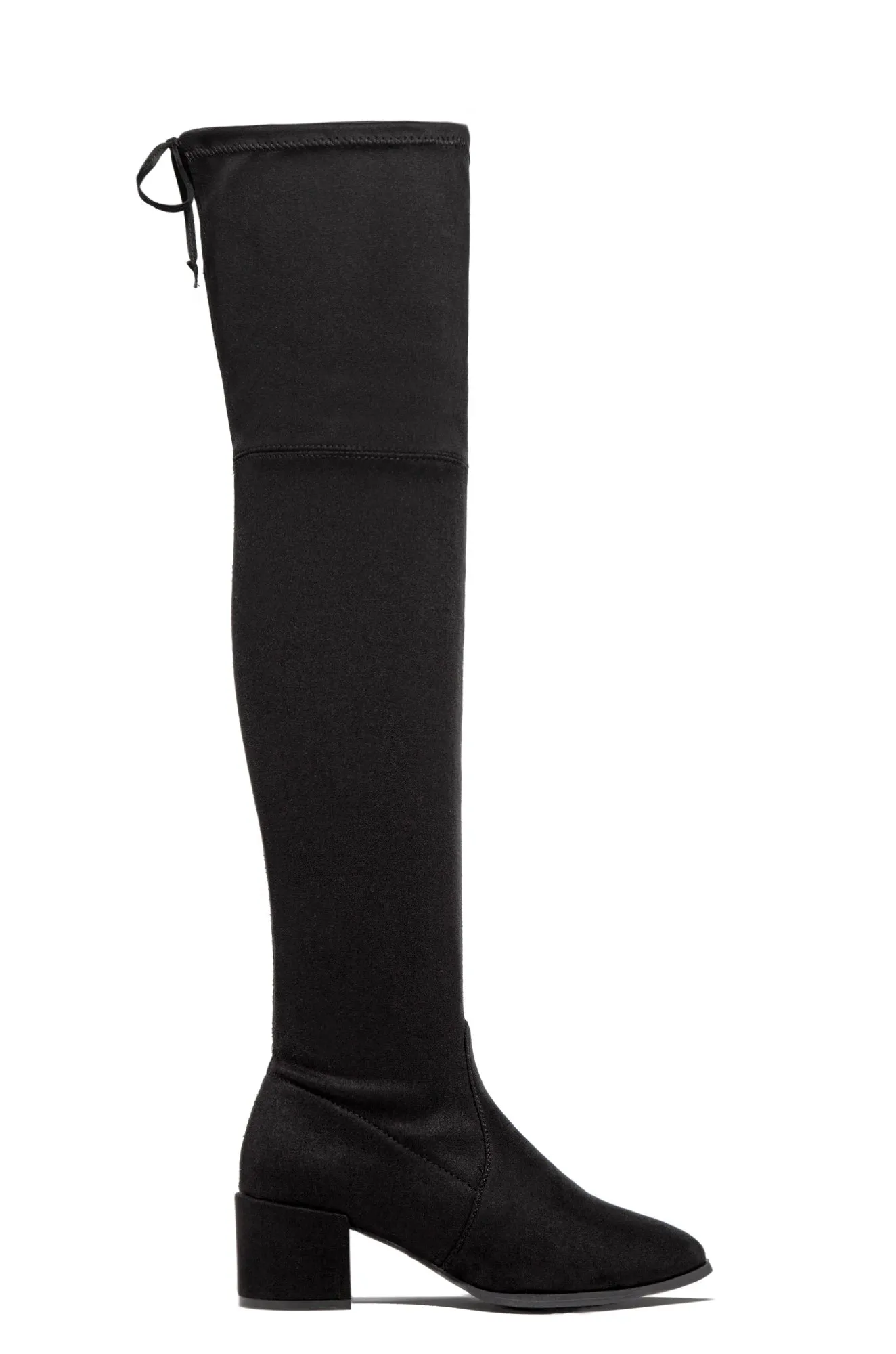 Chic In The City Over The Knee Block Mid Heel Boots - Black sold by Miss Lola product image thumbnail 5