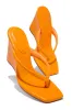 Alena Wedge Heel Mules - Orange sold by Miss Lola