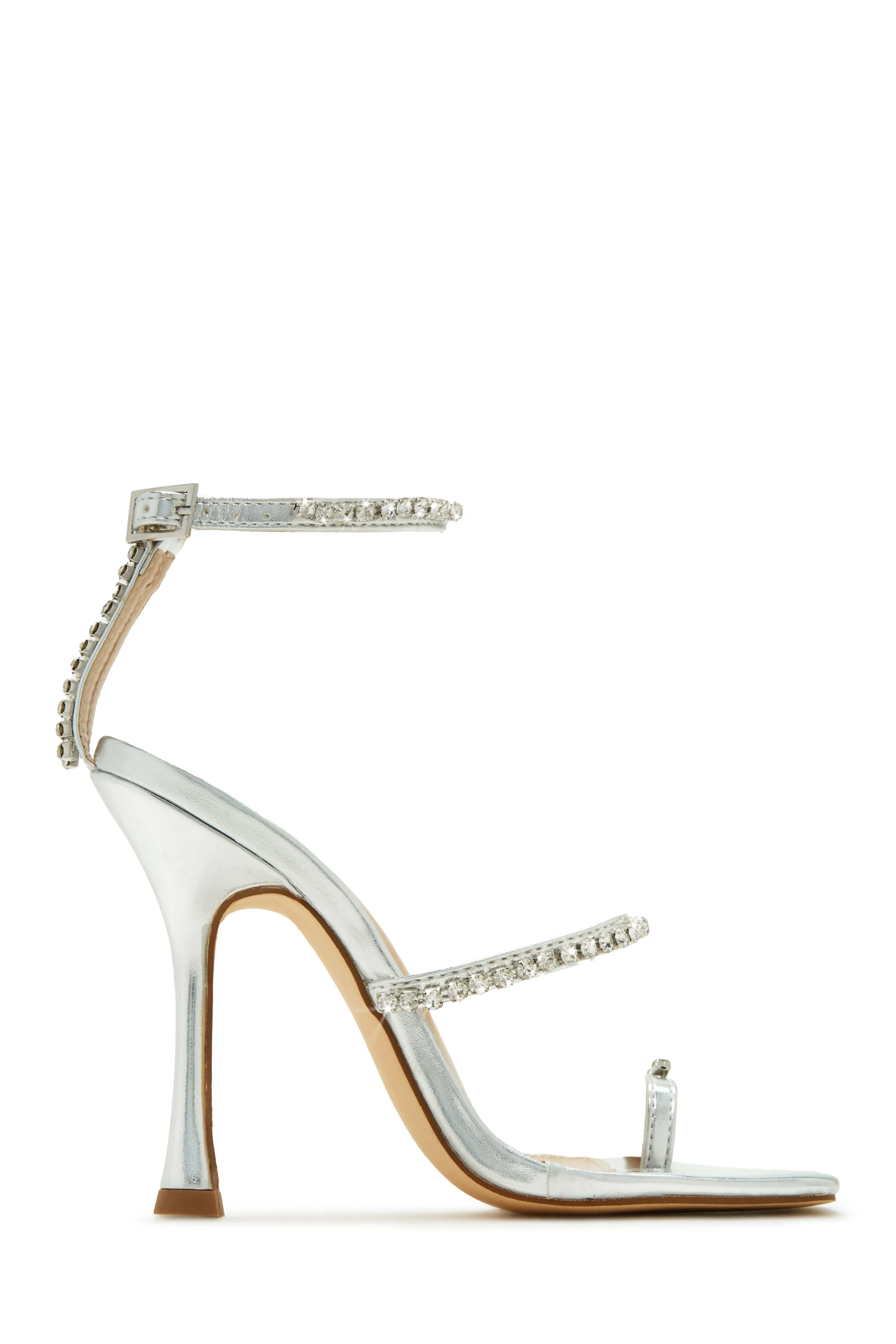 Sunsets & Wine Embellished High Heels - Silver sold by Miss Lola product image thumbnail 3