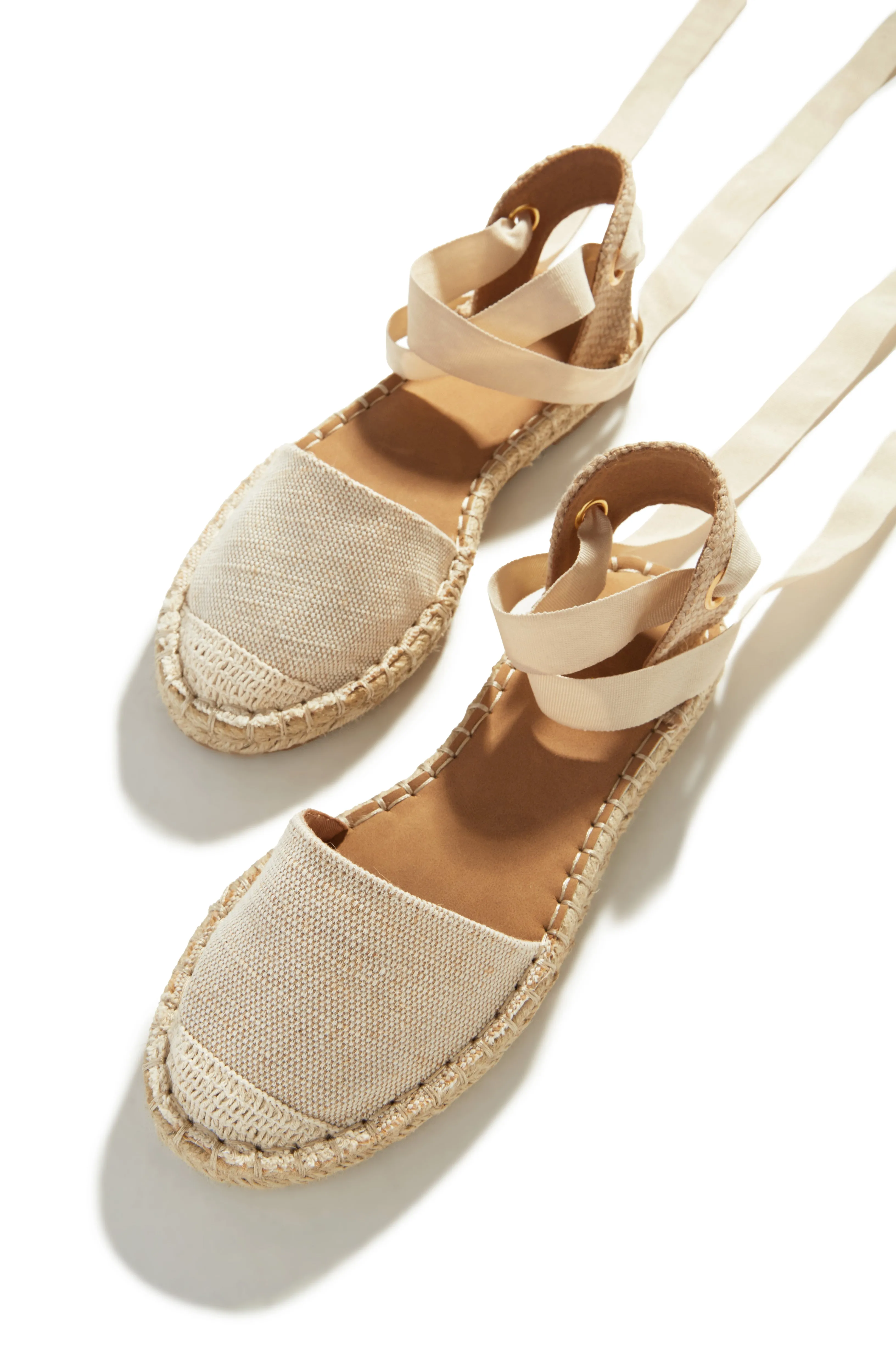 Vacation Sun Lace Up Espadrille Flats - Natural sold by Miss Lola product image thumbnail 4