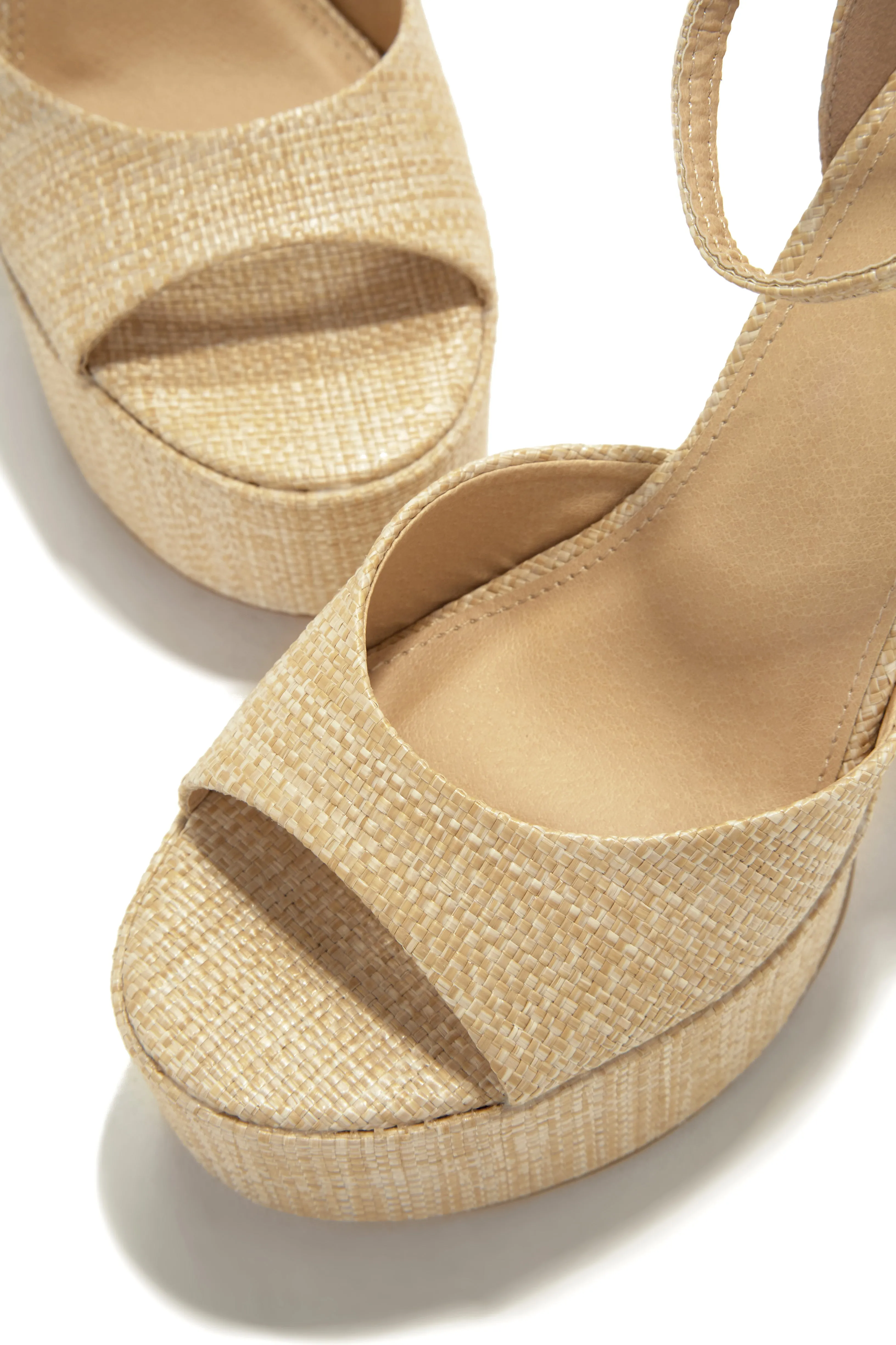 Baecation Platform Block High Heels - Natural sold by Miss Lola product image thumbnail 2