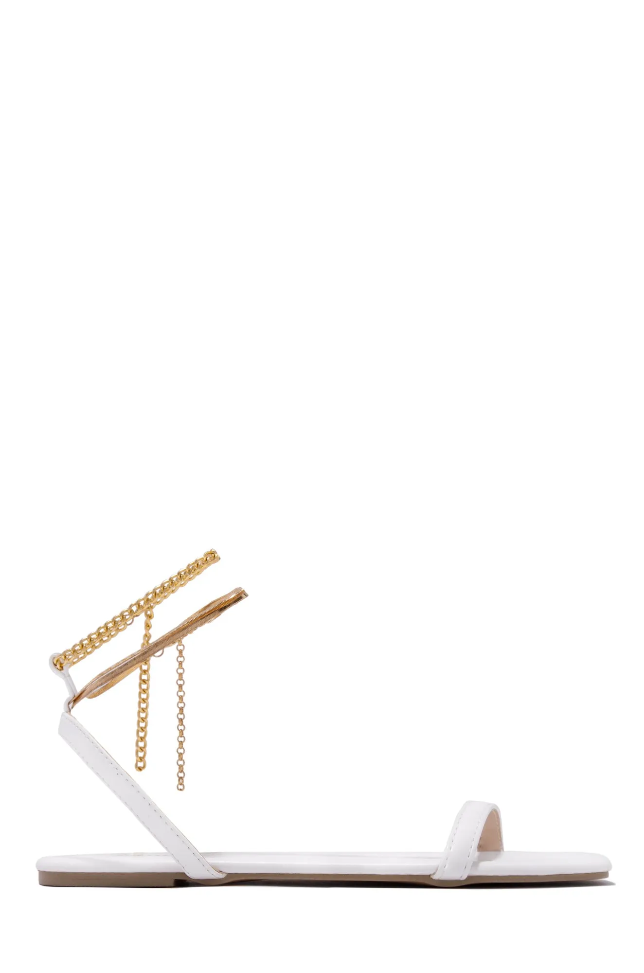 Perfect Affair Gold Chain Sandals - White sold by Miss Lola product image thumbnail 5