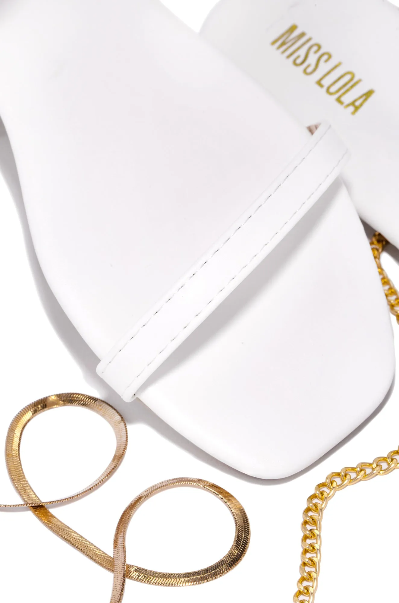 Perfect Affair Gold Chain Sandals - White sold by Miss Lola product image thumbnail 2