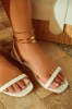 Perfect Affair Gold Chain Sandals - White sold by Miss Lola