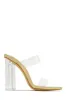 Your Next Date Clear Strap Block Heel Mules - Gold sold by Miss Lola