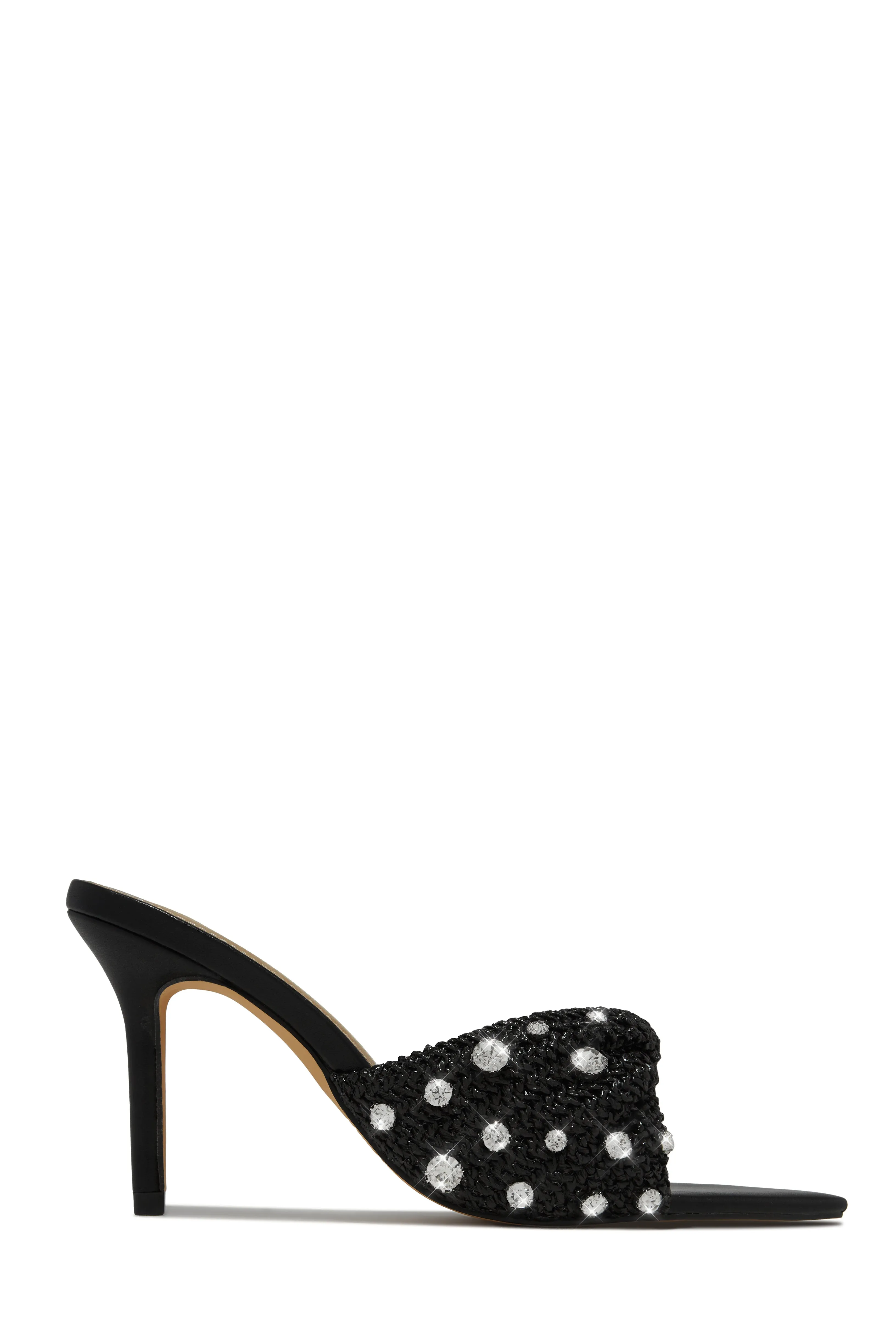 Baja Cruise Embellished High Heel Mules - Black sold by Miss Lola product image thumbnail 5