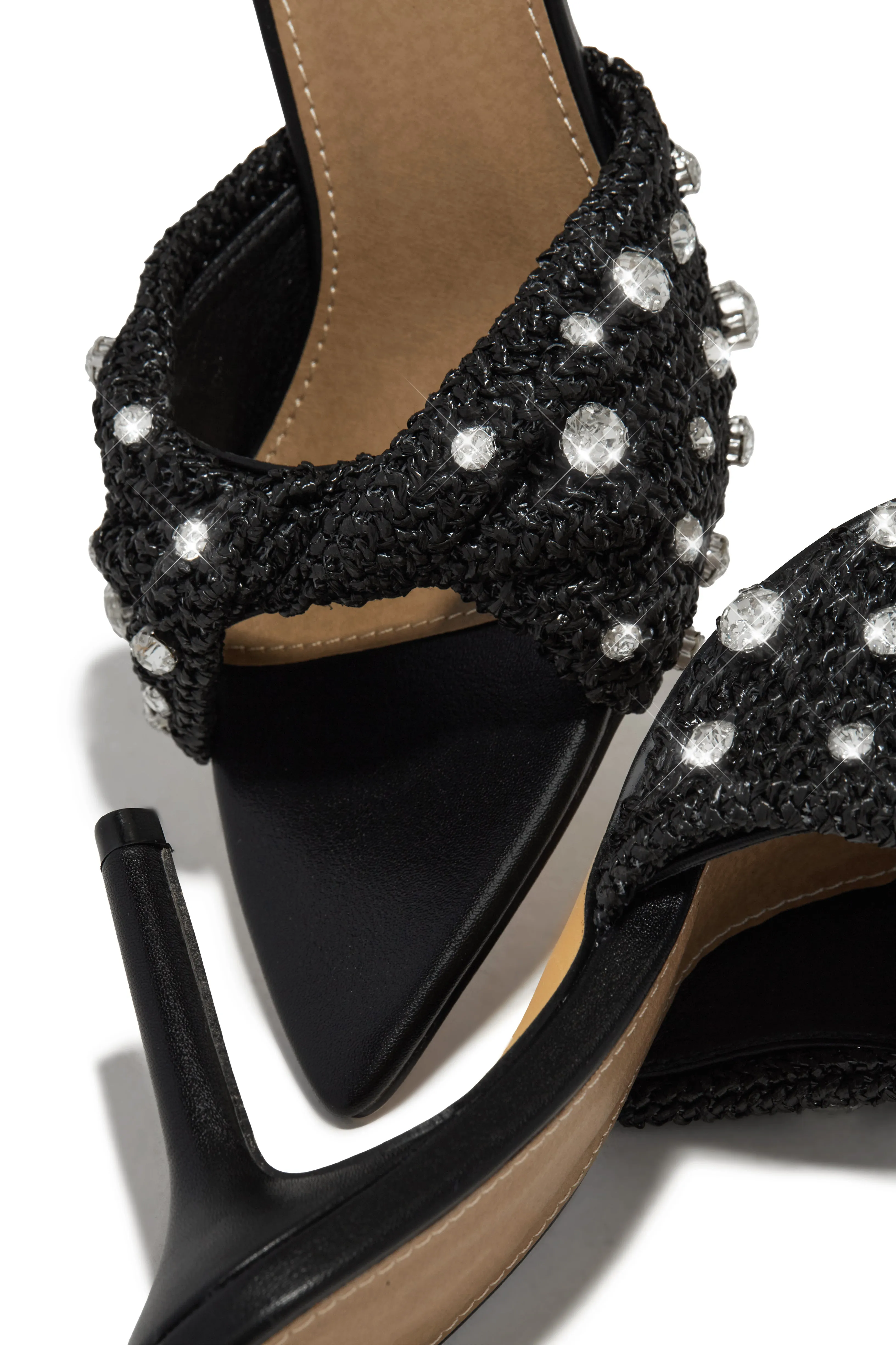 Baja Cruise Embellished High Heel Mules - Black sold by Miss Lola product image thumbnail 2