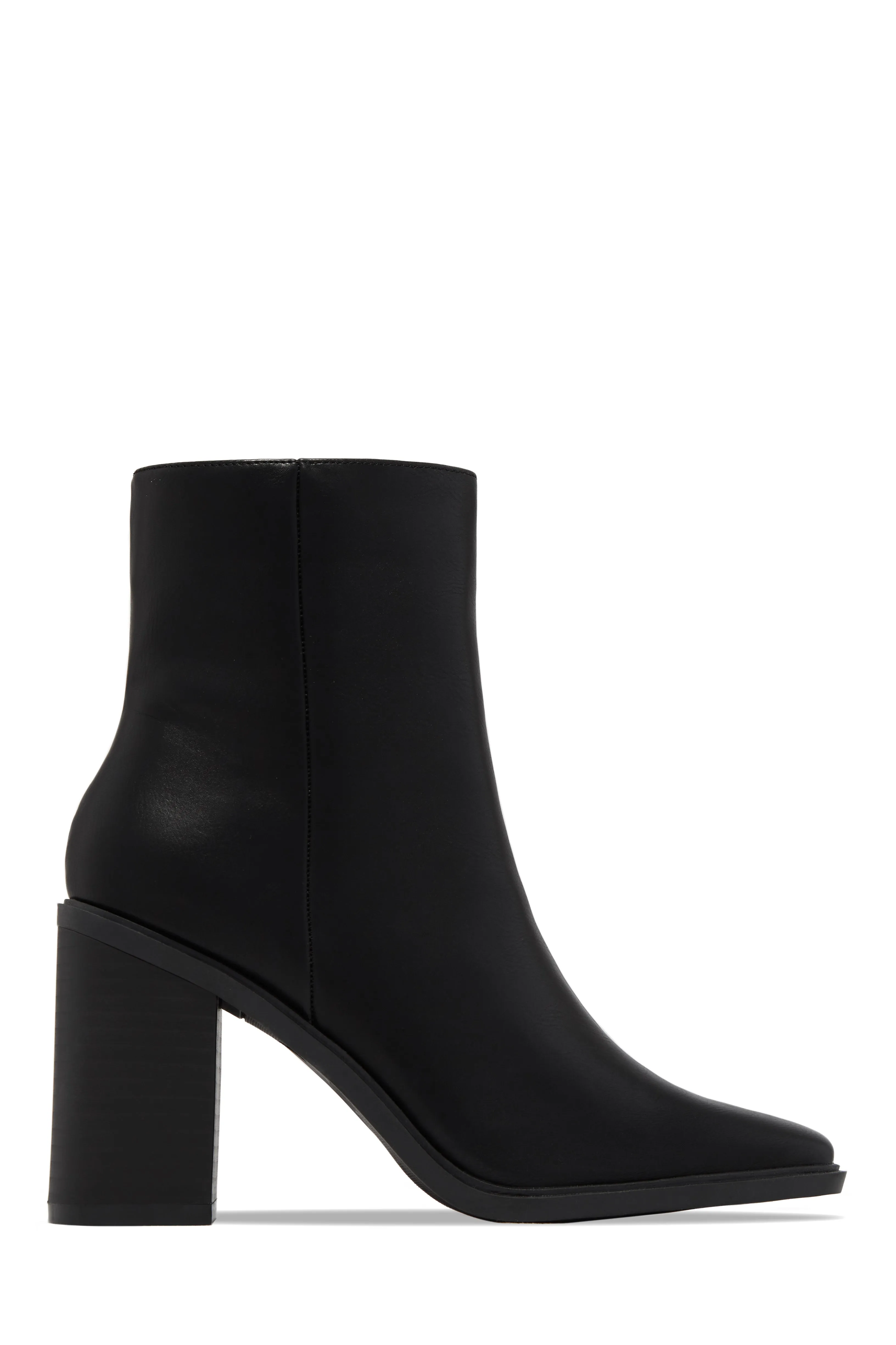 Alette Block Heel Ankle Boots - Black sold by Miss Lola