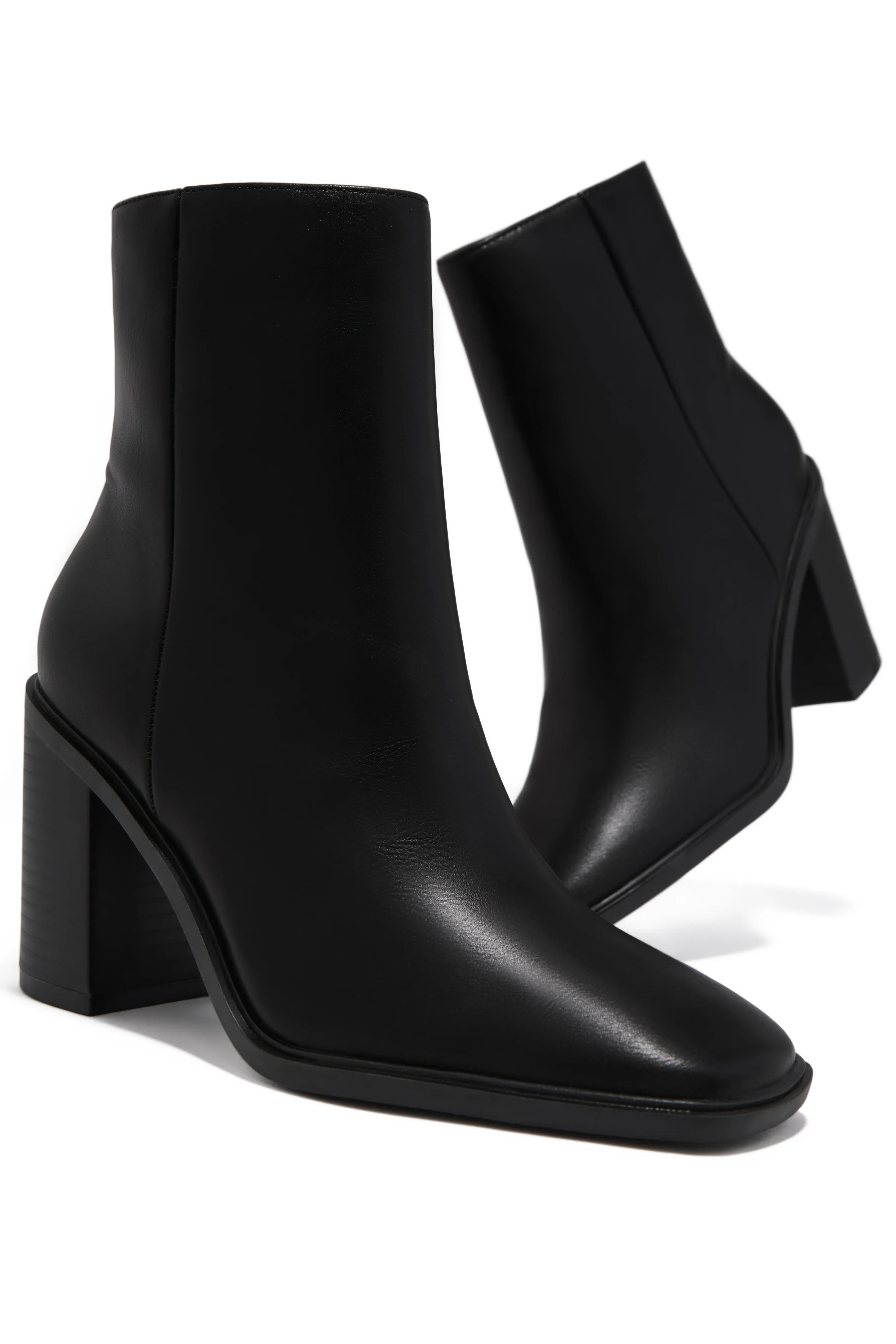 Alette Block Heel Ankle Boots - Black sold by Miss Lola product image thumbnail 2