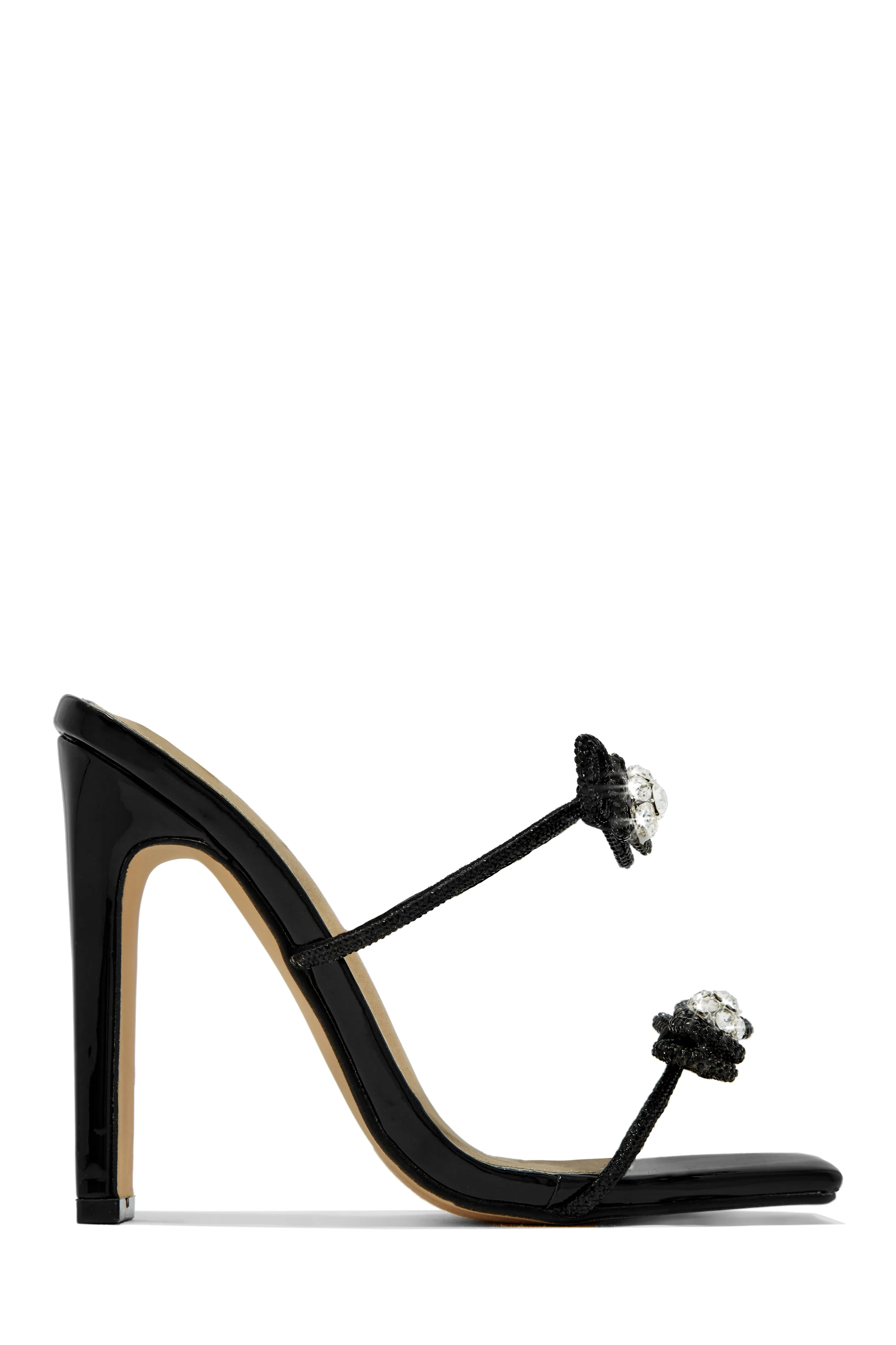 Life Is A Party Embellished High Heel Mules - Black sold by Miss Lola product image thumbnail 2