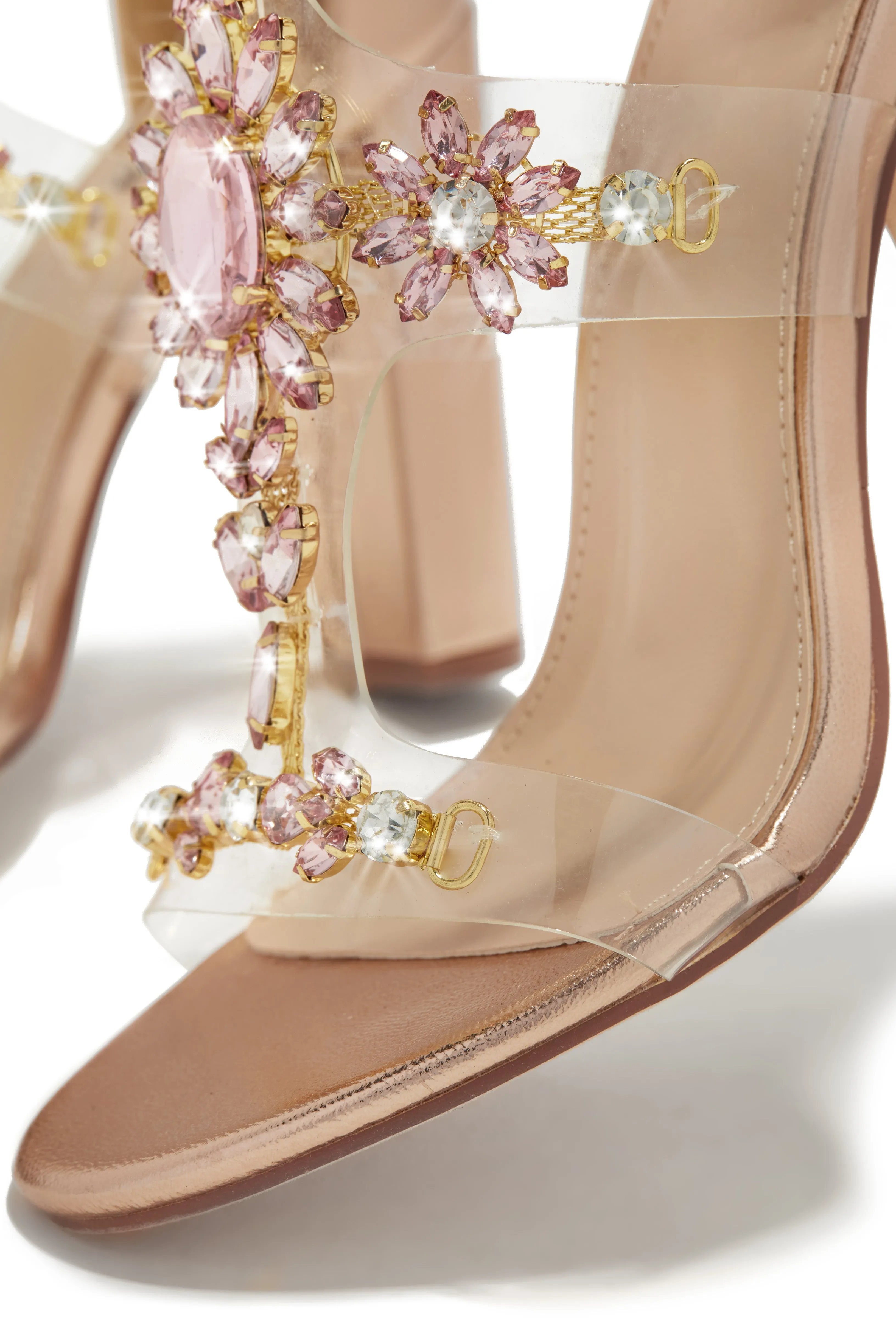 Queen Energy Embellished Clear Strap High Heels - Rose Gold sold by Miss Lola product image thumbnail 5