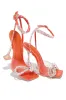 Amaria Embellished Bow Strap High Heels - Orange sold by Miss Lola
