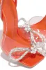 Amaria Embellished Bow Strap High Heels - Orange sold by Miss Lola