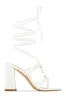 Stepping Out Lace Up Block Heels - White sold by Miss Lola