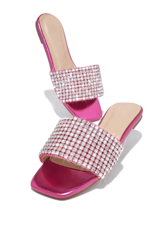 Marline Embellished Slide Sandals - Pink sold by Miss Lola