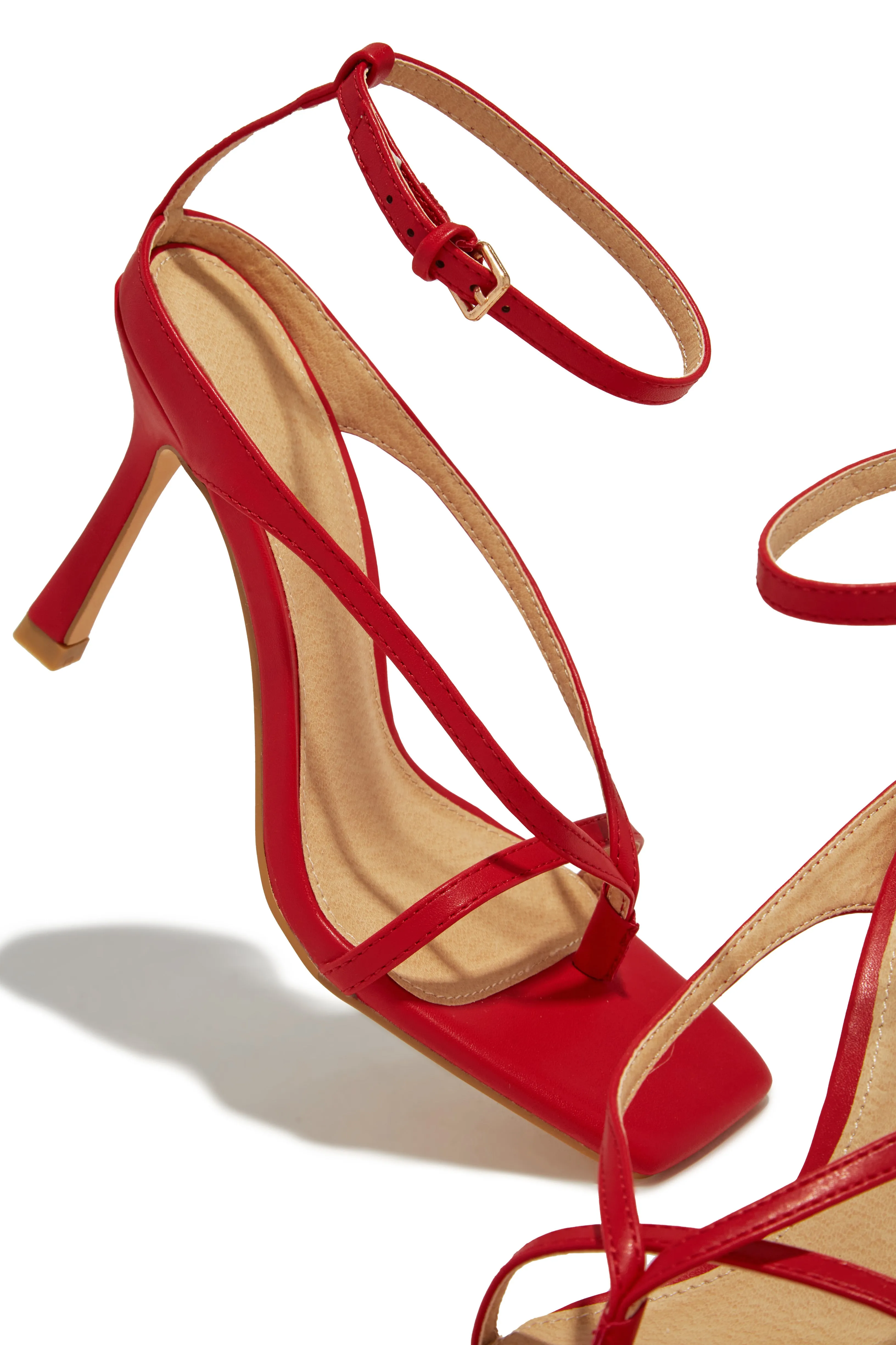 Elva Single Sole Heels - Red sold by Miss Lola product image thumbnail 2