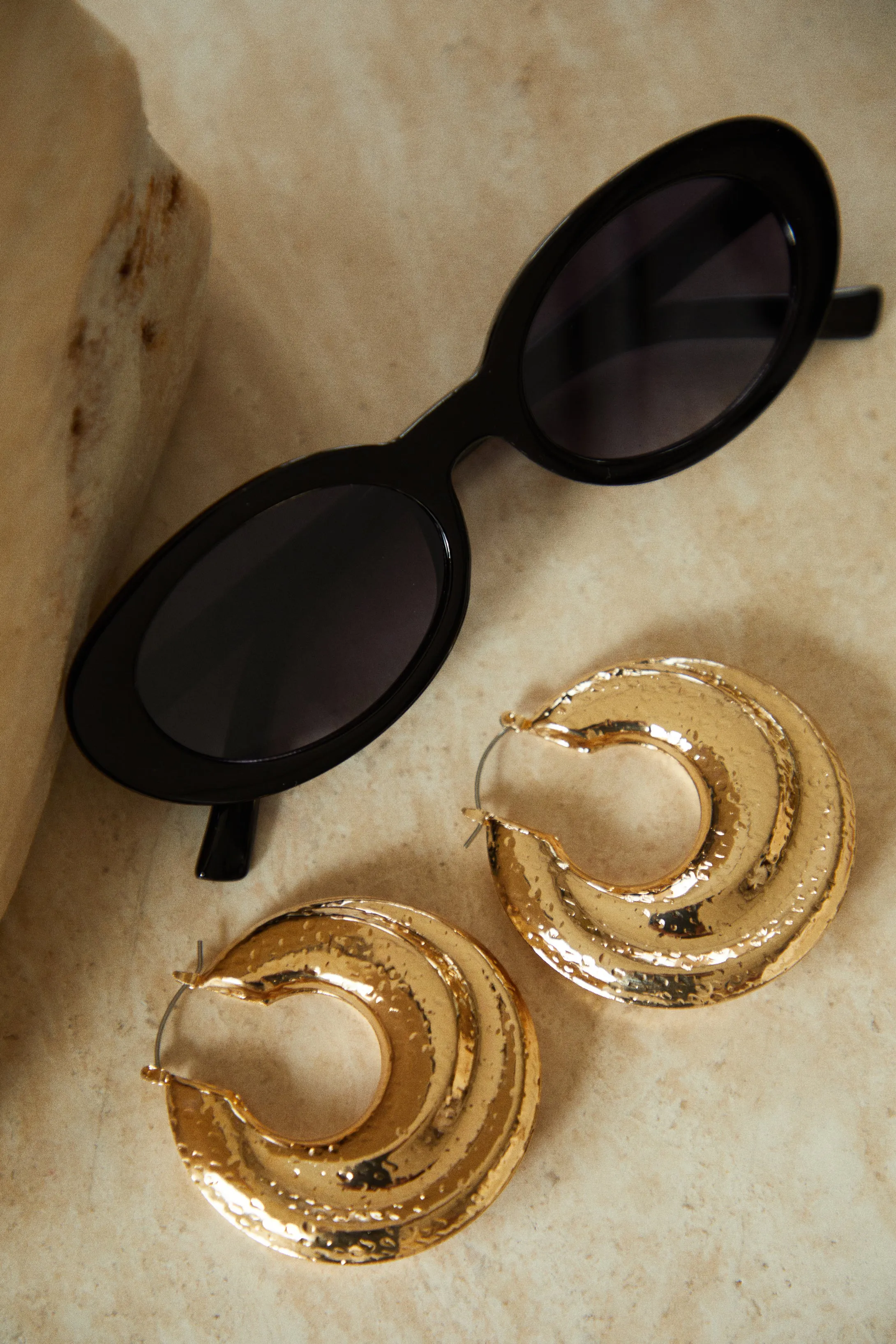 Elena Oval Sunglasses - Black sold by Miss Lola product image thumbnail 3