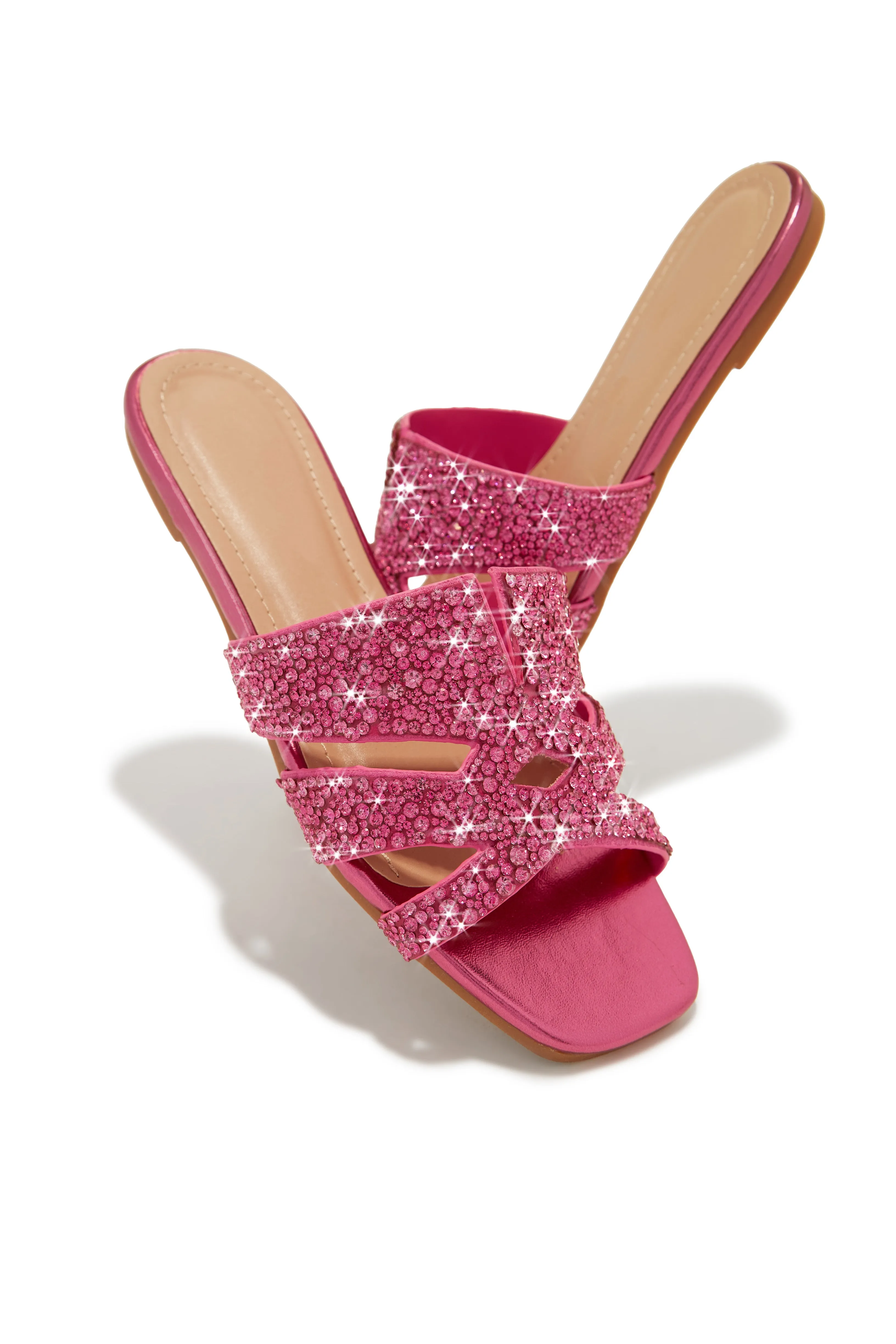 Destination Dreams Embellished Slip On Sandals - Pink sold by Miss Lola product image thumbnail 3