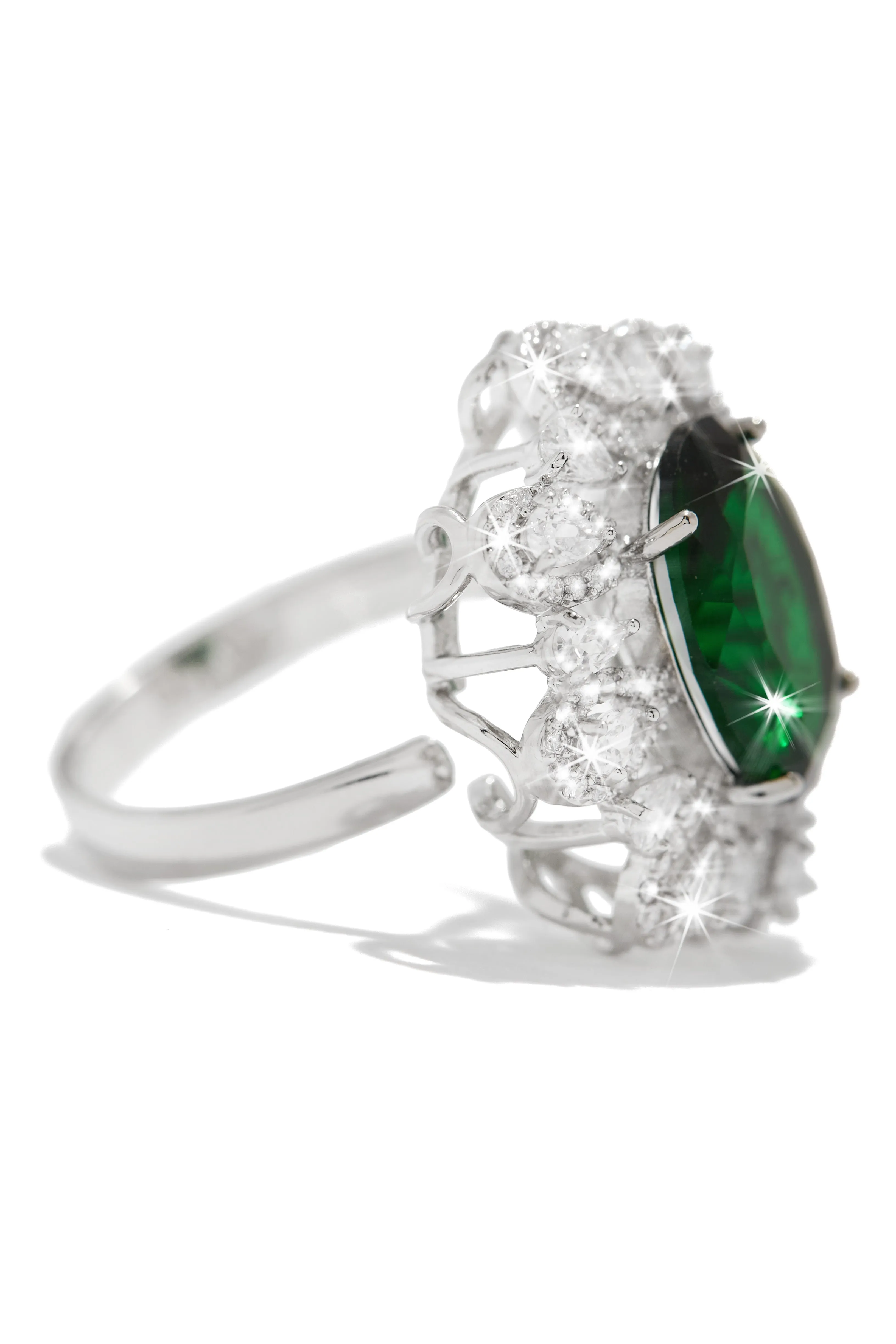 Dare To Shine Embellished Statement Ring - Green sold by Miss Lola product image thumbnail 3