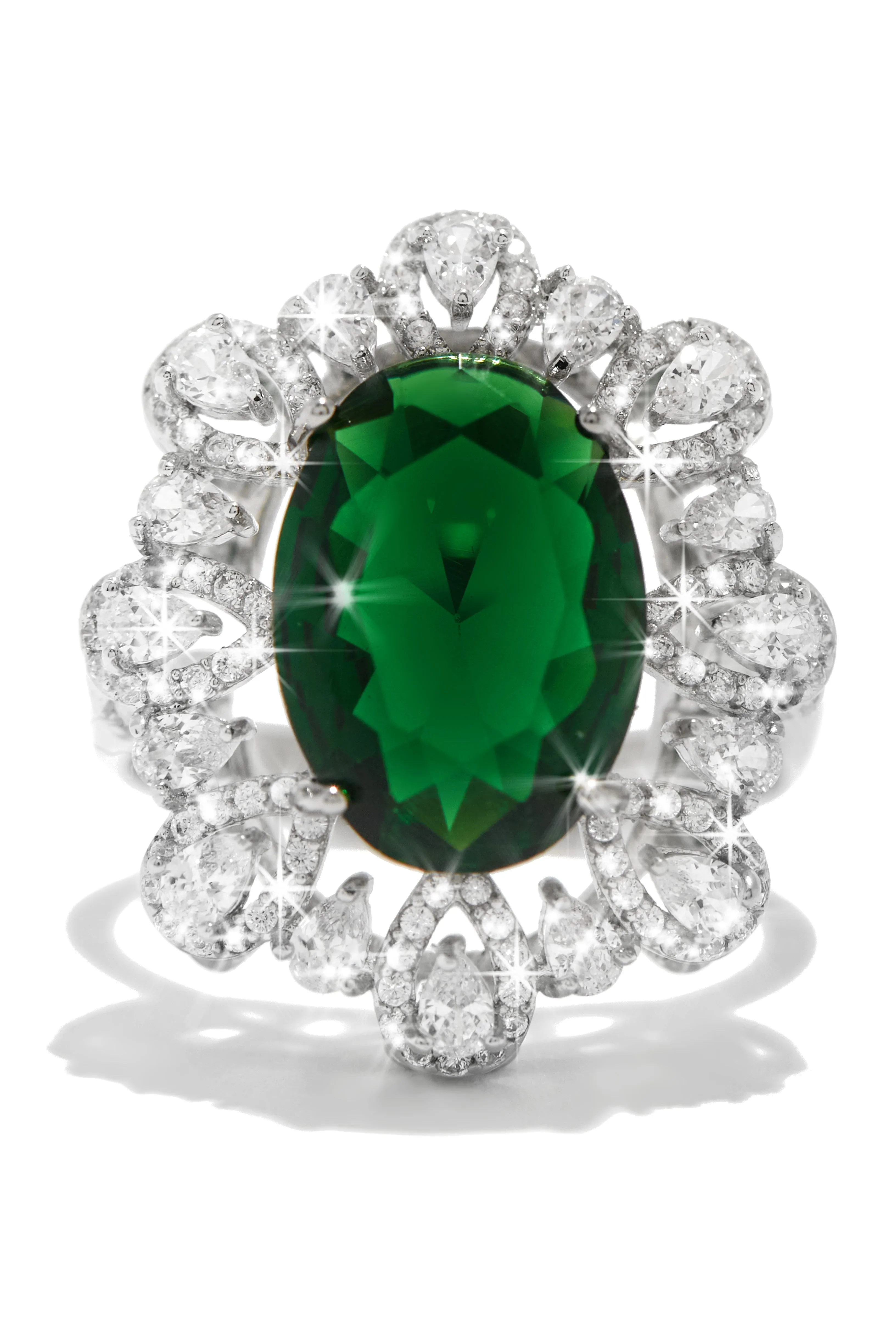 Dare To Shine Embellished Statement Ring - Green sold by Miss Lola product image thumbnail 5