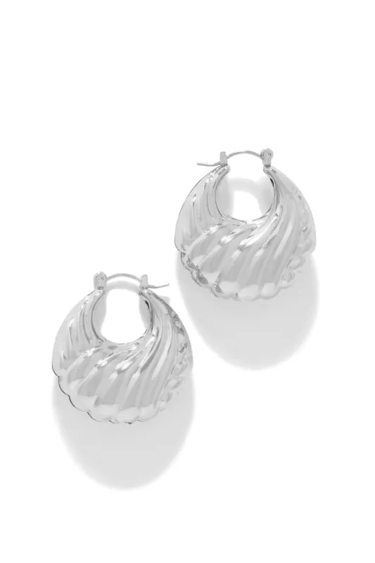 Amiria Chunky Hoop Earring - Silver sold by Miss Lola