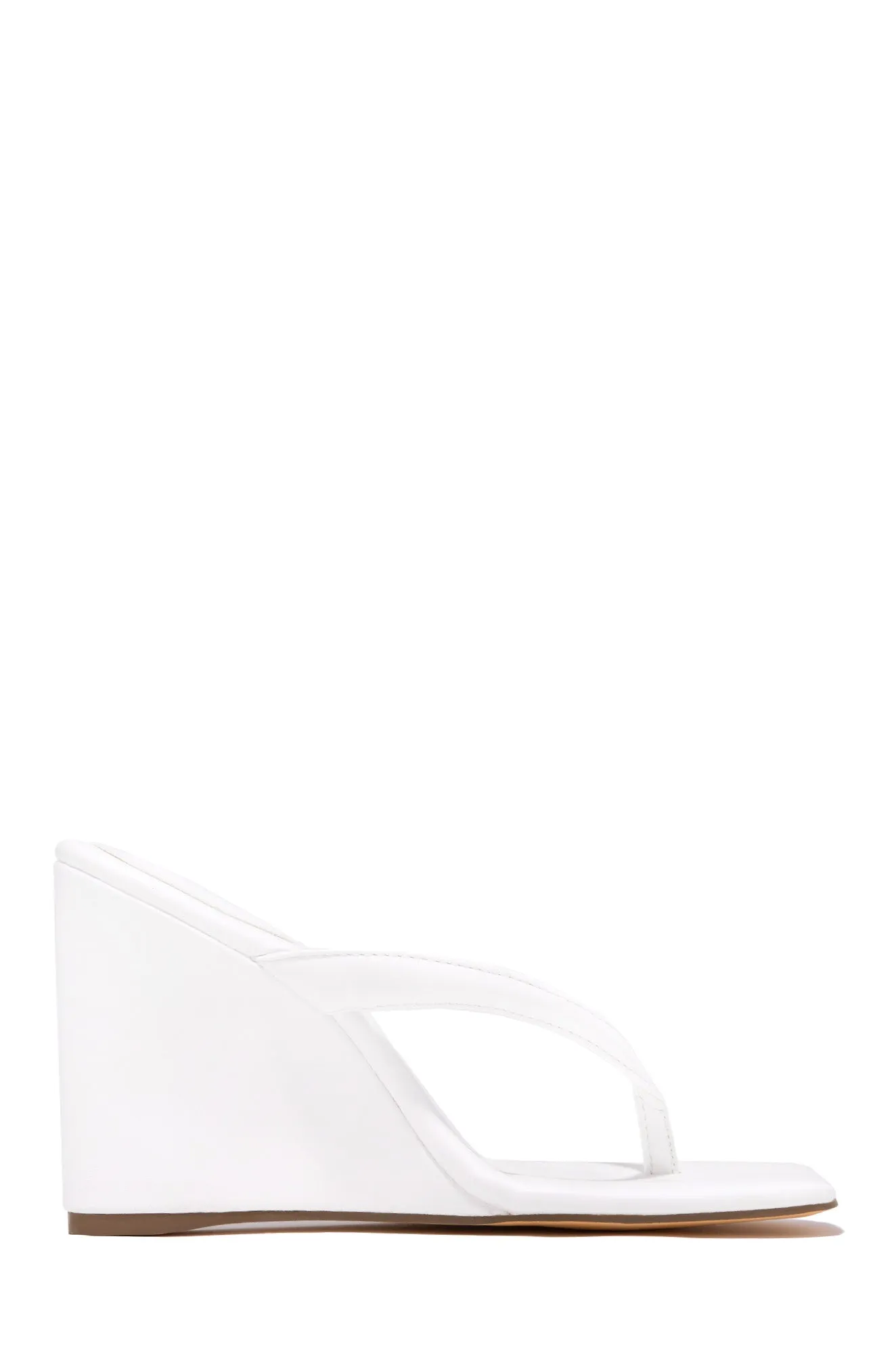 Alena Wedge Heel Mules - White sold by Miss Lola product image thumbnail 4