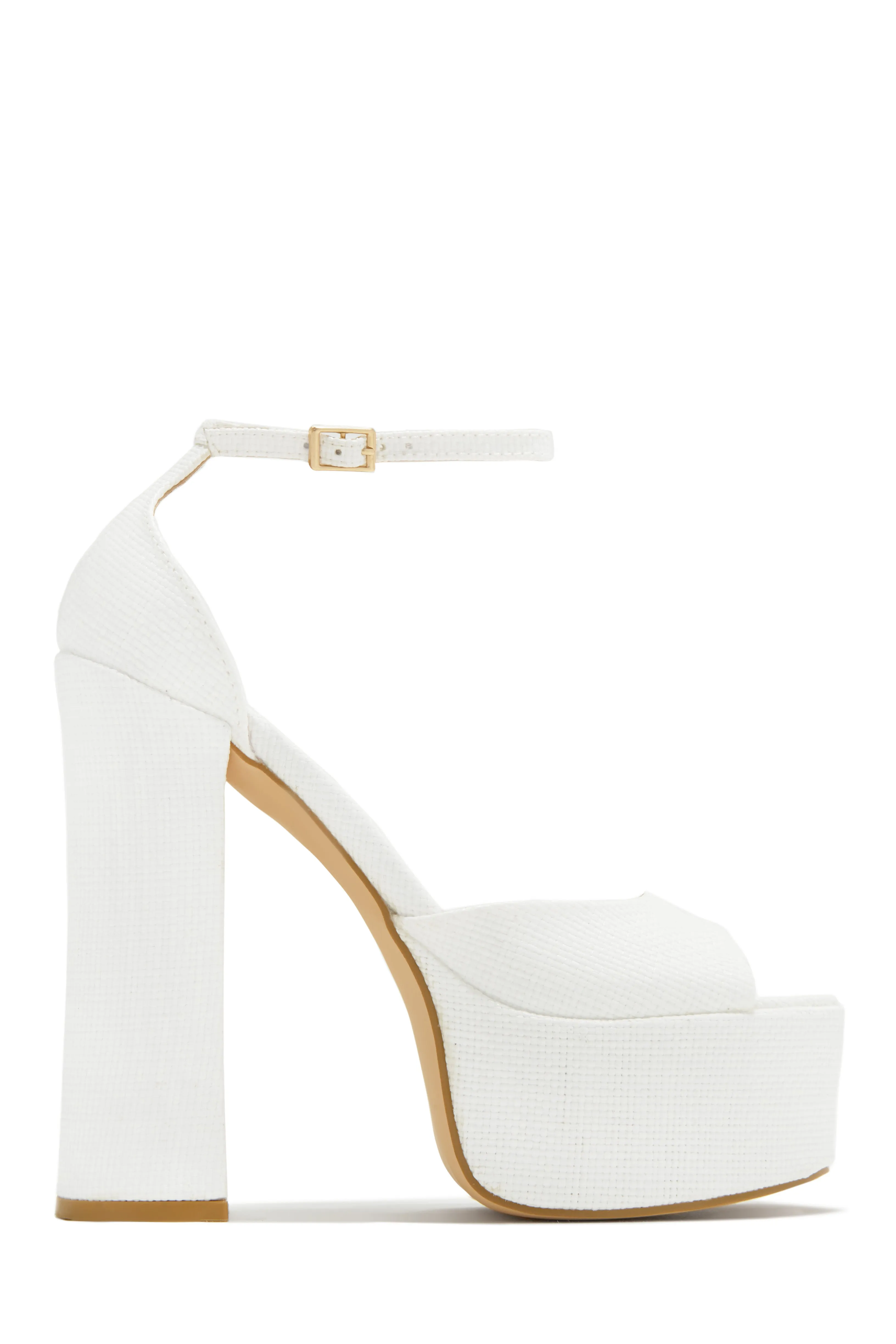 Baecation Platform Block High Heels - White sold by Miss Lola product image thumbnail 4