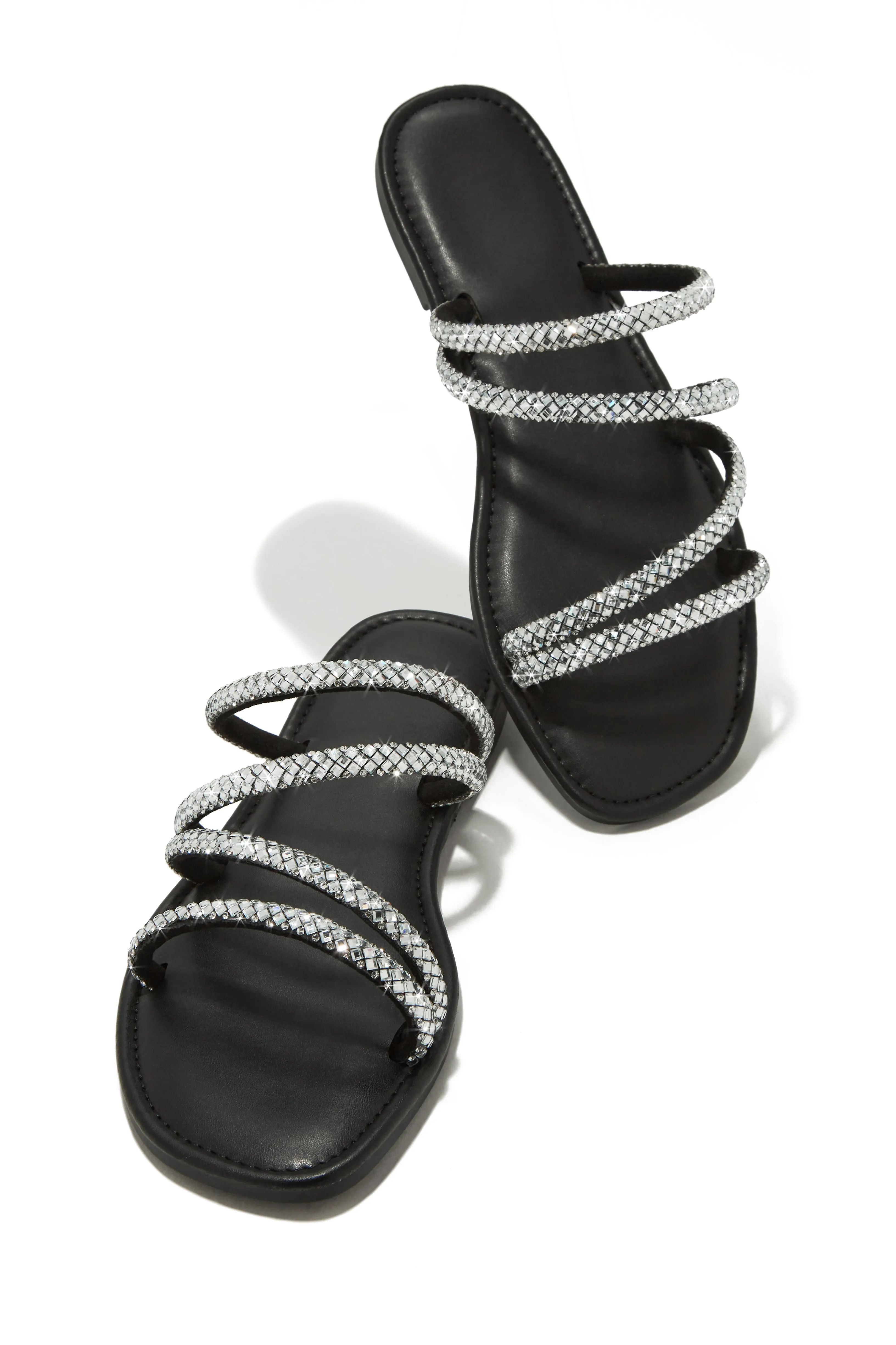 Finding Paradise Embellished Slip On Sandals - Black sold by Miss Lola