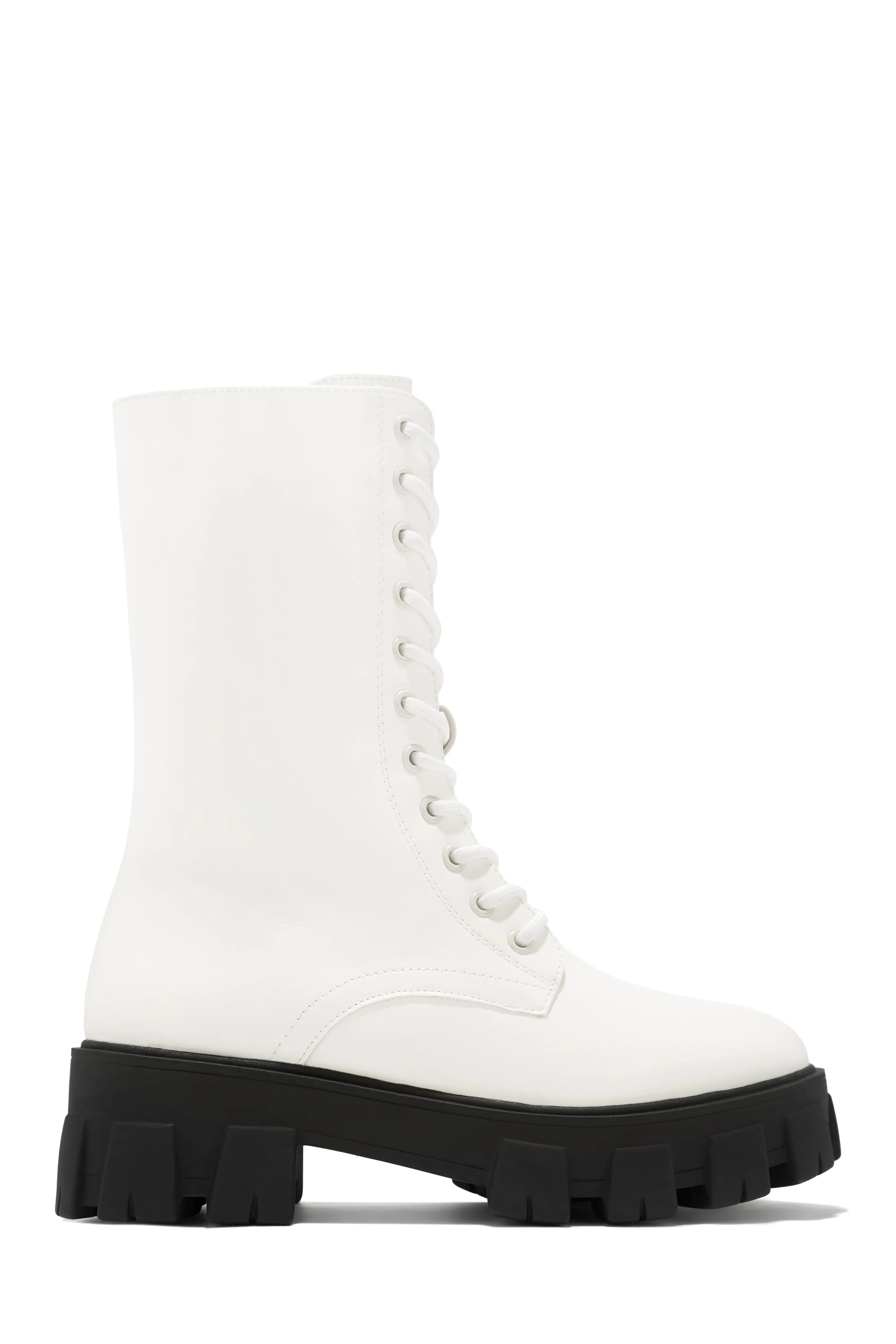 Dani Lace Up Combat Boots - White sold by Miss Lola product image thumbnail 4