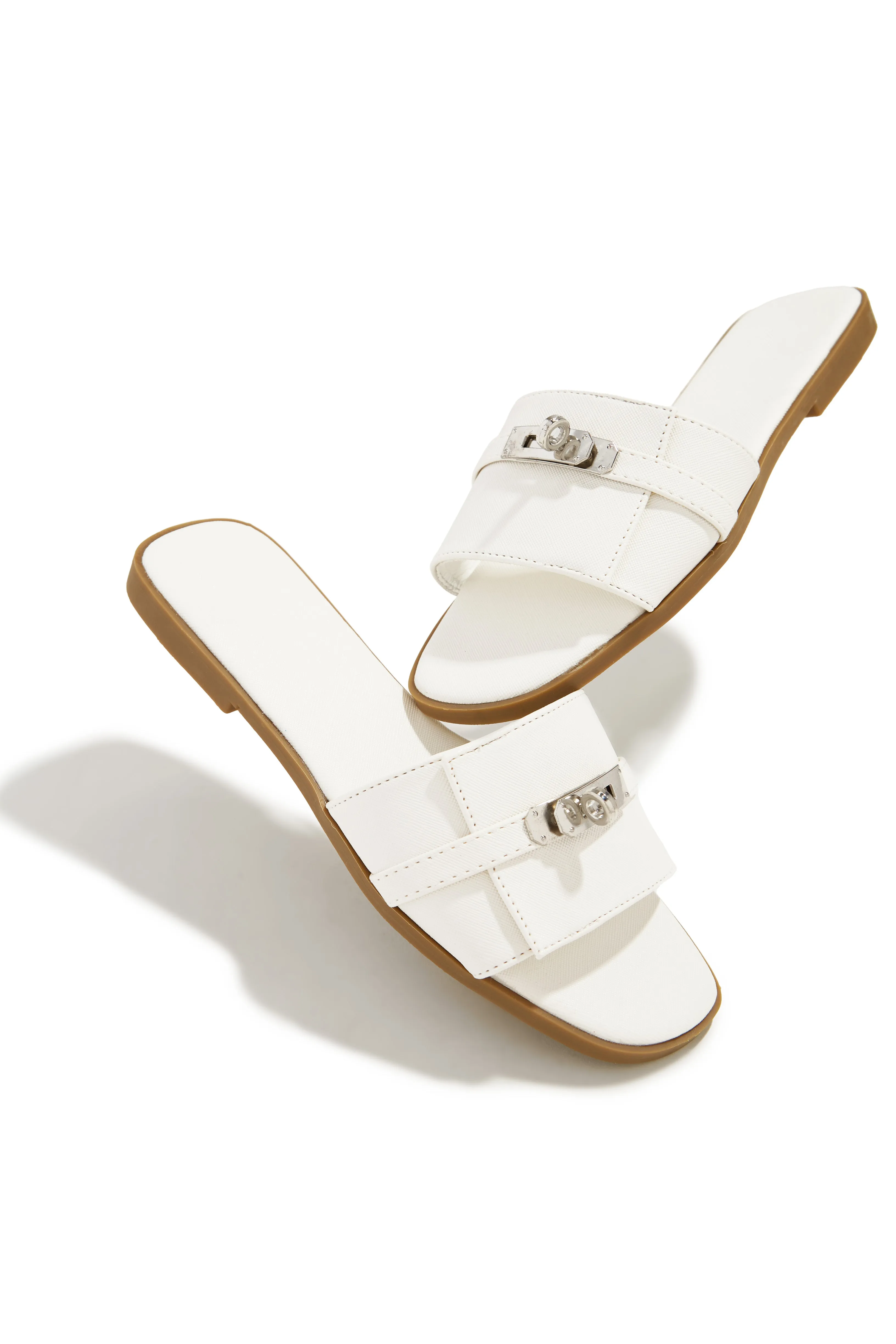 Bianca Slip On Sandals - White sold by Miss Lola product image thumbnail 5