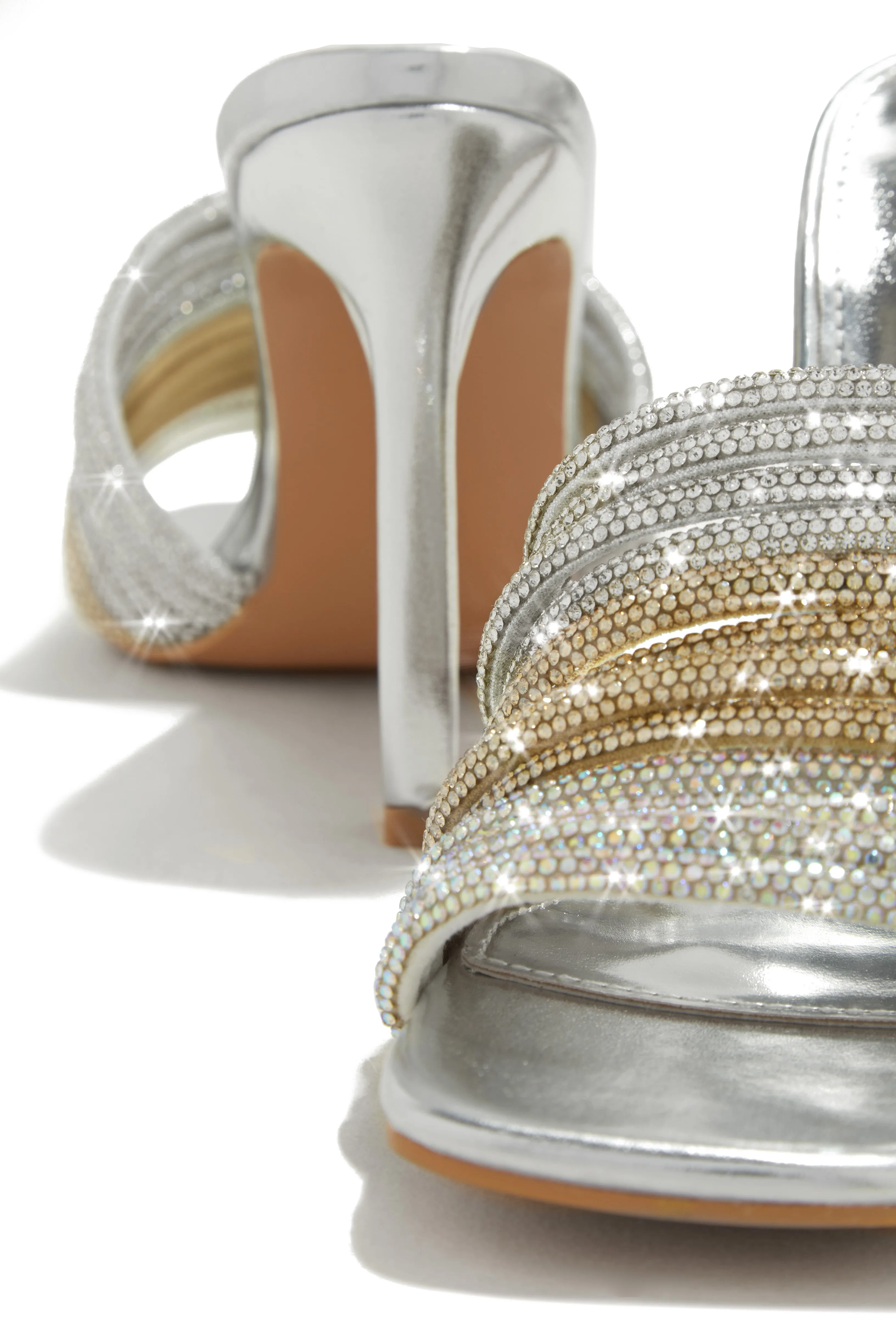 Feeling Myself Embellished High Heel Mules - Silver sold by Miss Lola product image thumbnail 4