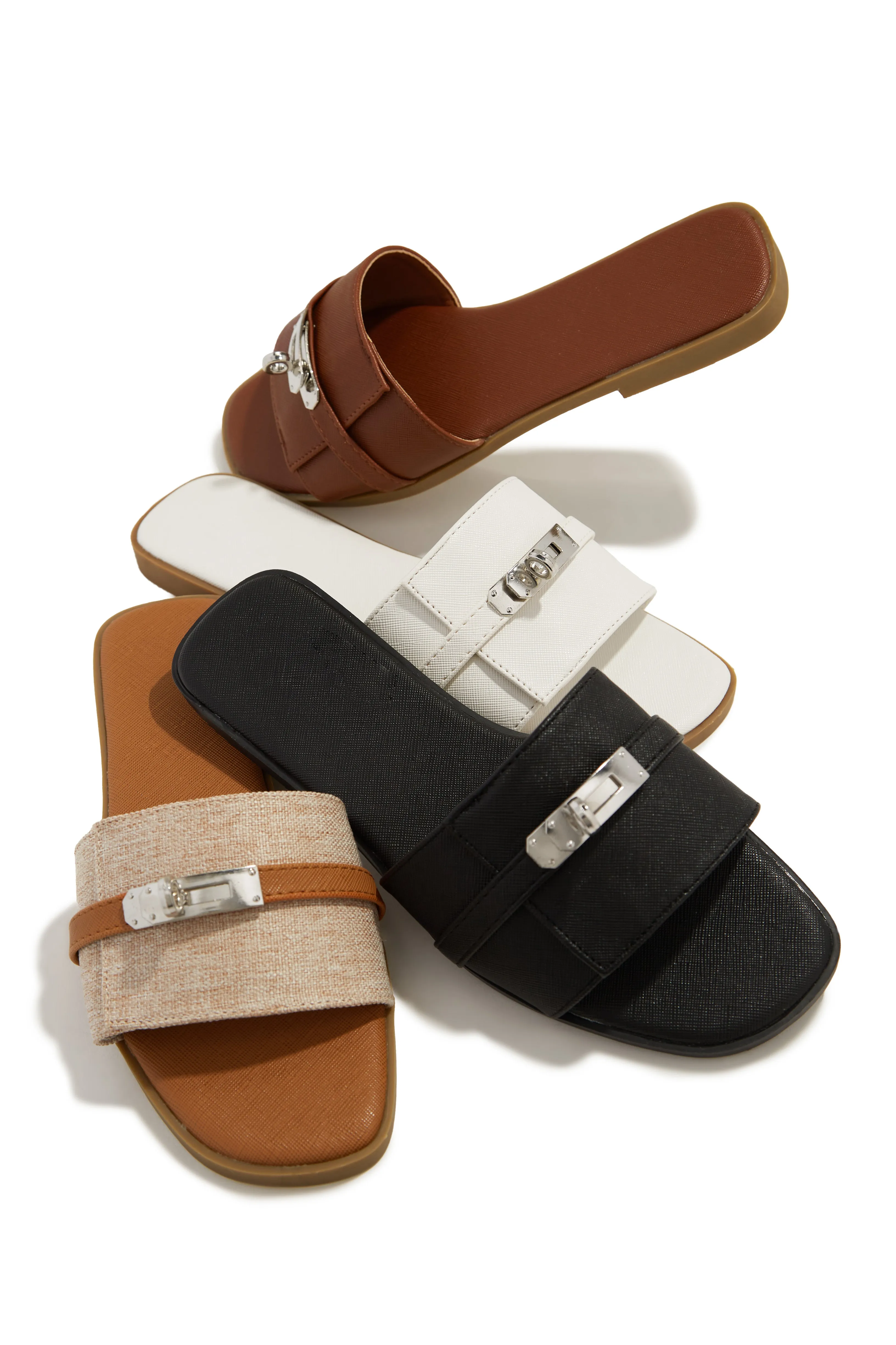 Bianca Slip On Sandals - White sold by Miss Lola product image thumbnail 3