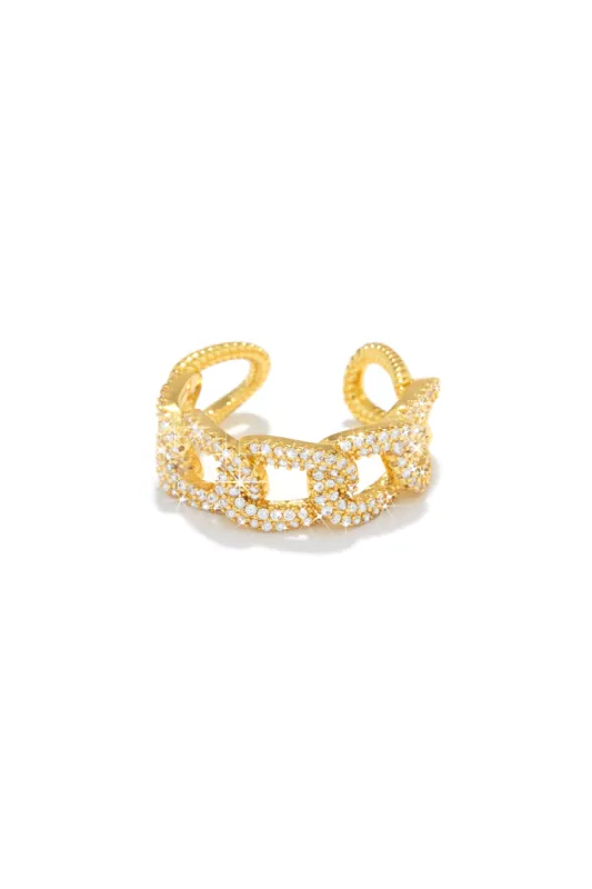 Alanna Gold Plated Adjustable Ring - Gold sold by Miss Lola