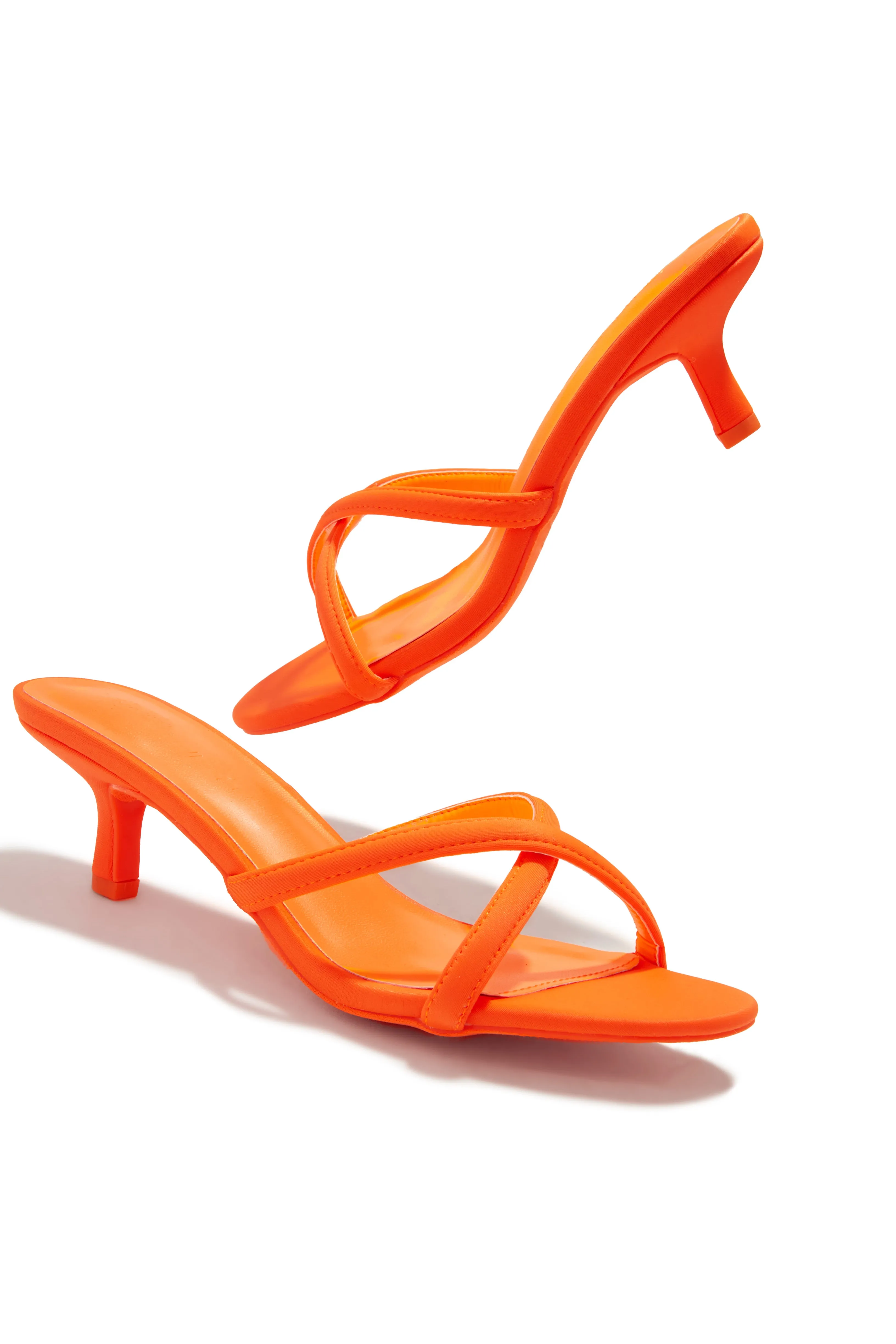 Aylina Kitten Heel Mules - Orange sold by Miss Lola product image thumbnail 4