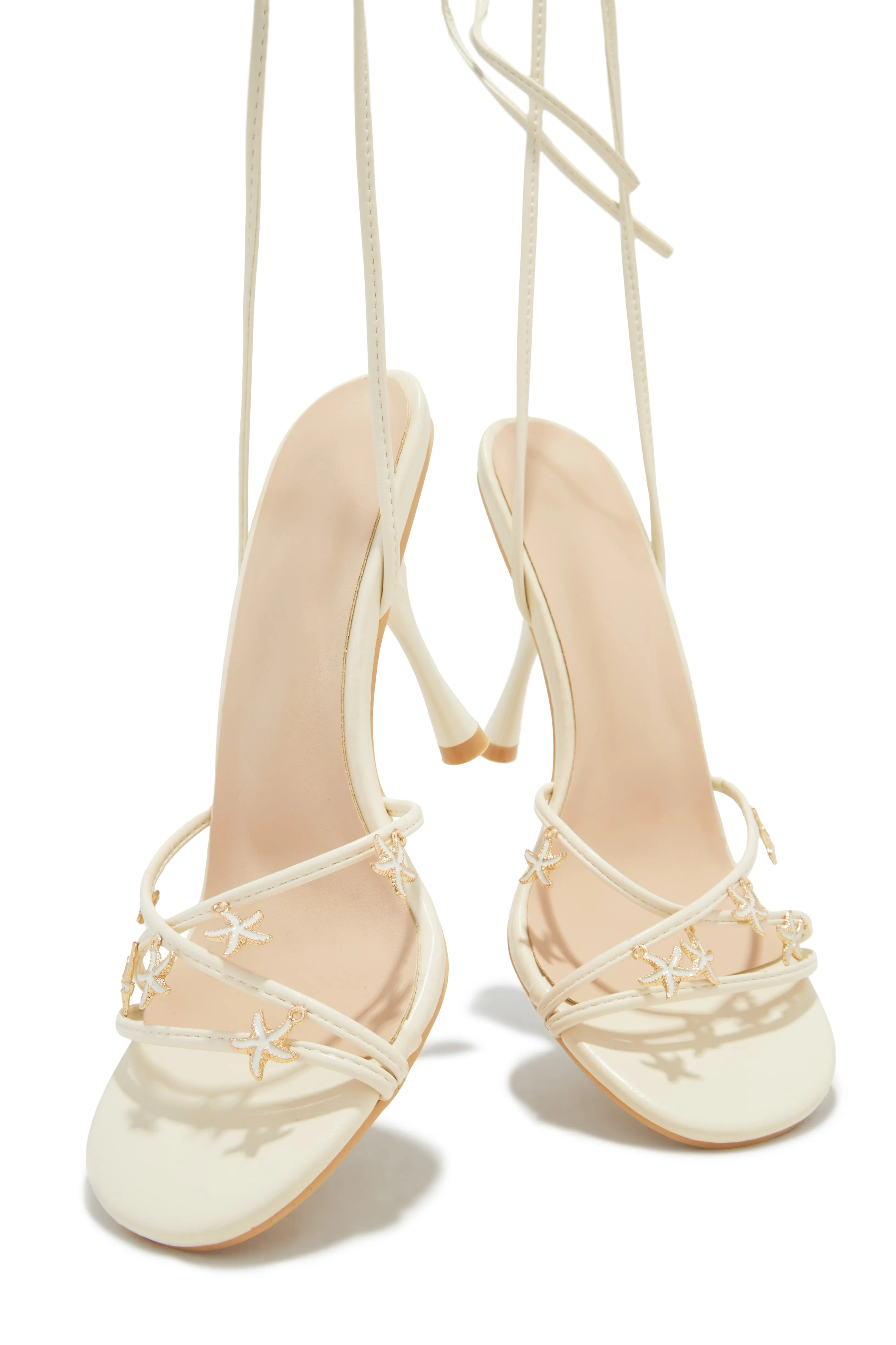 Nalani Lace Up Heels - Ivory sold by Miss Lola product image thumbnail 3