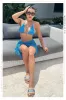 Agua De Coco Three Piece Crochet Bikini Set - Aqua sold by Miss Lola