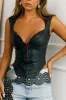 Mitzy Bustier PU Top - Black sold by Miss Lola