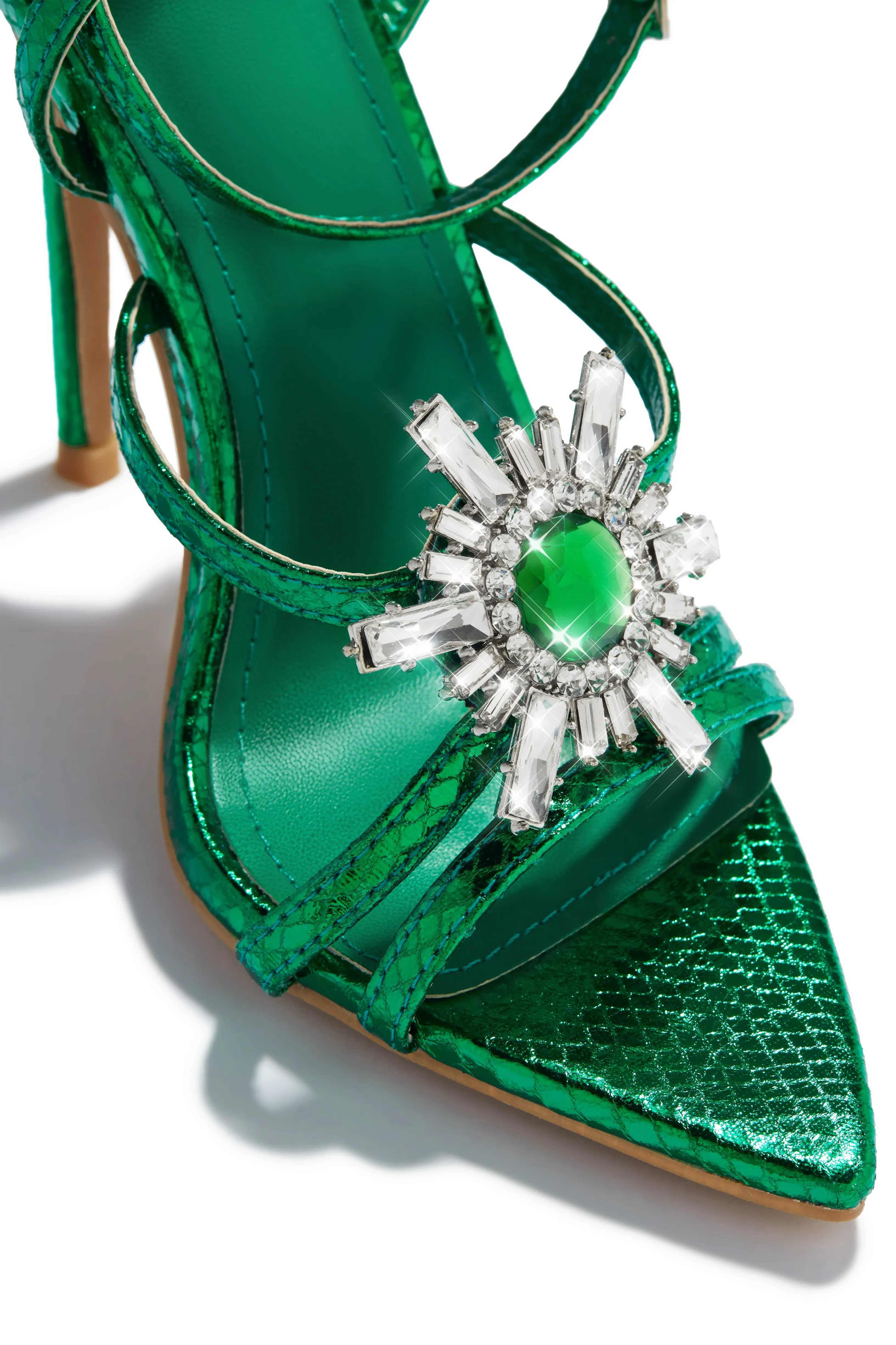 Ameira Embellished High Heels - Green sold by Miss Lola product image thumbnail 3